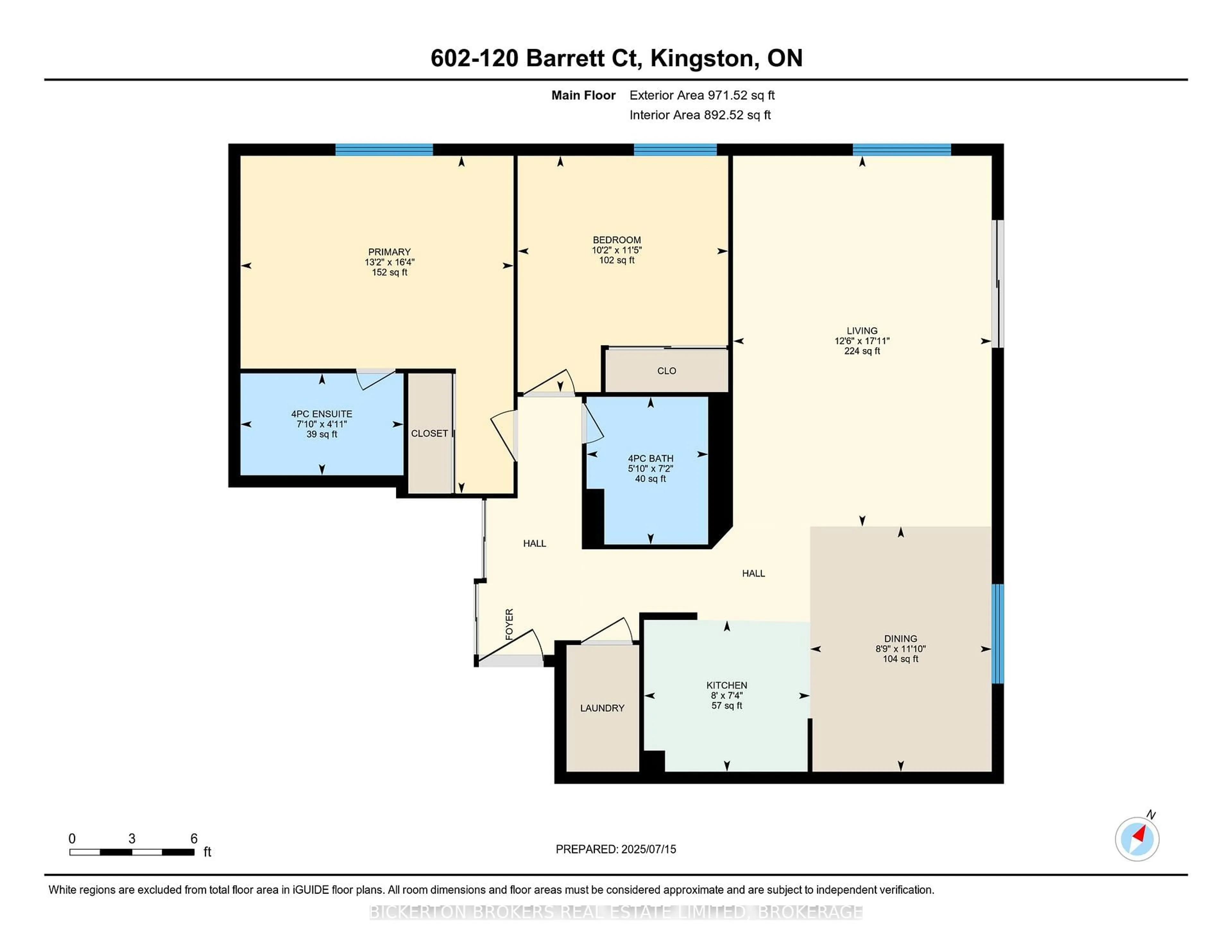 Floor plan for 120 Barrett Crt #602, Kingston Ontario K7L 5H6