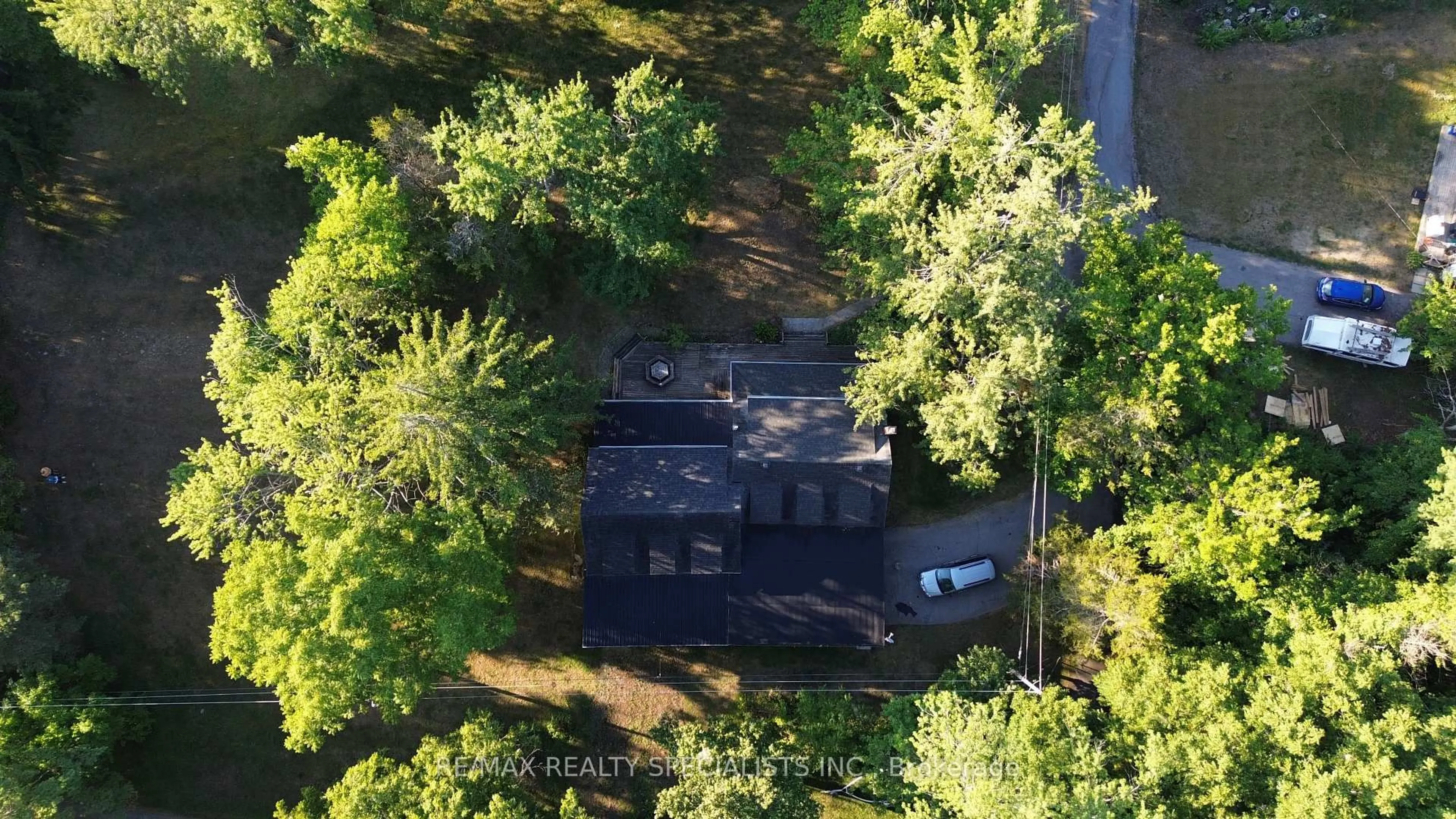 A pic from outside/outdoor area/front of a property/back of a property/a pic from drone, forest/trees view for 84 Cliff Way, Stirling Ontario K0K 3E0