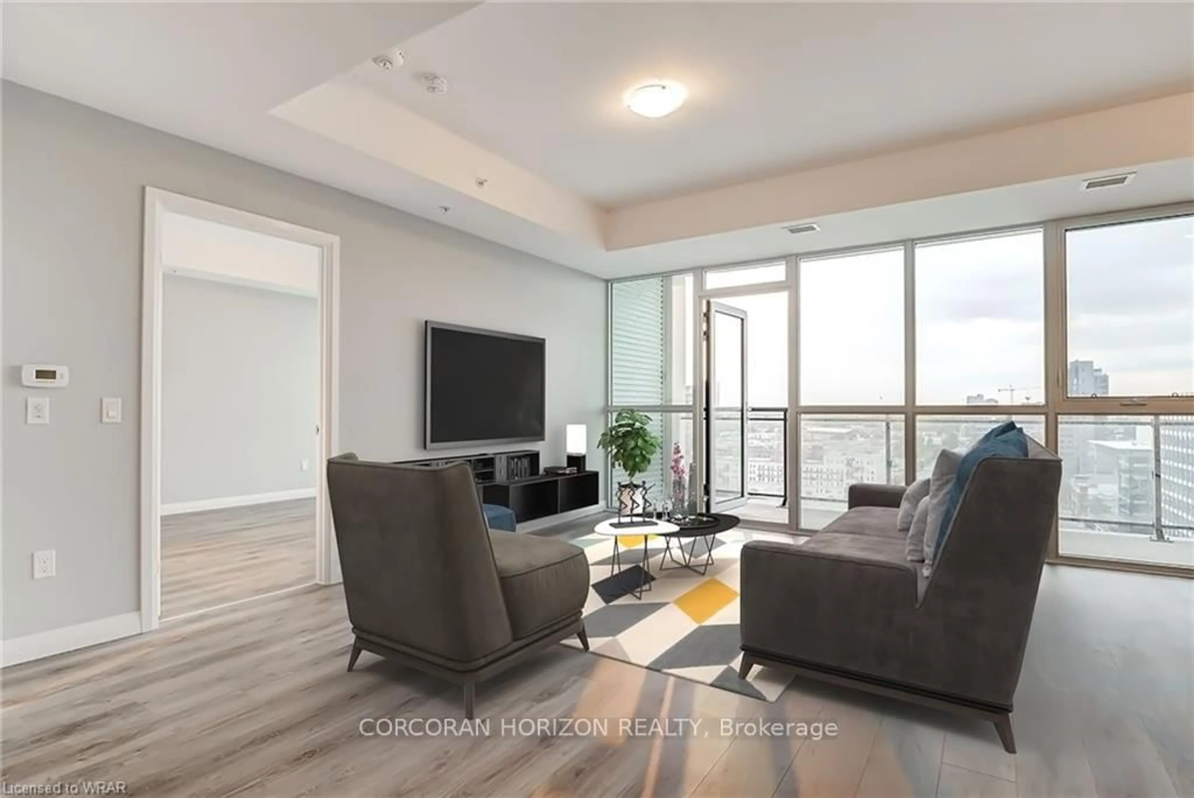 Living room with furniture, unknown for 60 Charles St #1409A, Kitchener Ontario N2G 0C9