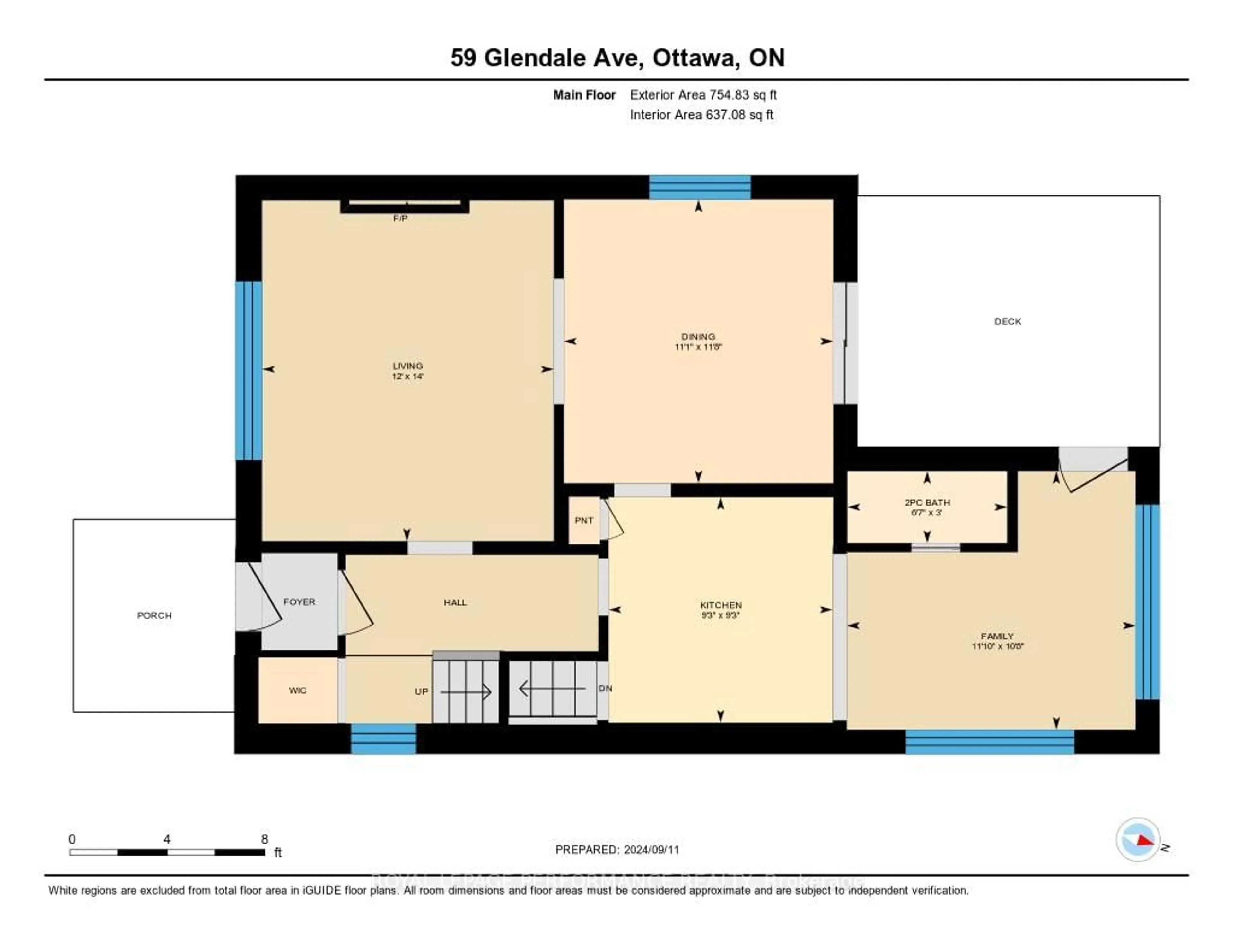 Floor plan for 59 Glendale Ave, Ottawa Ontario K1S 1W5