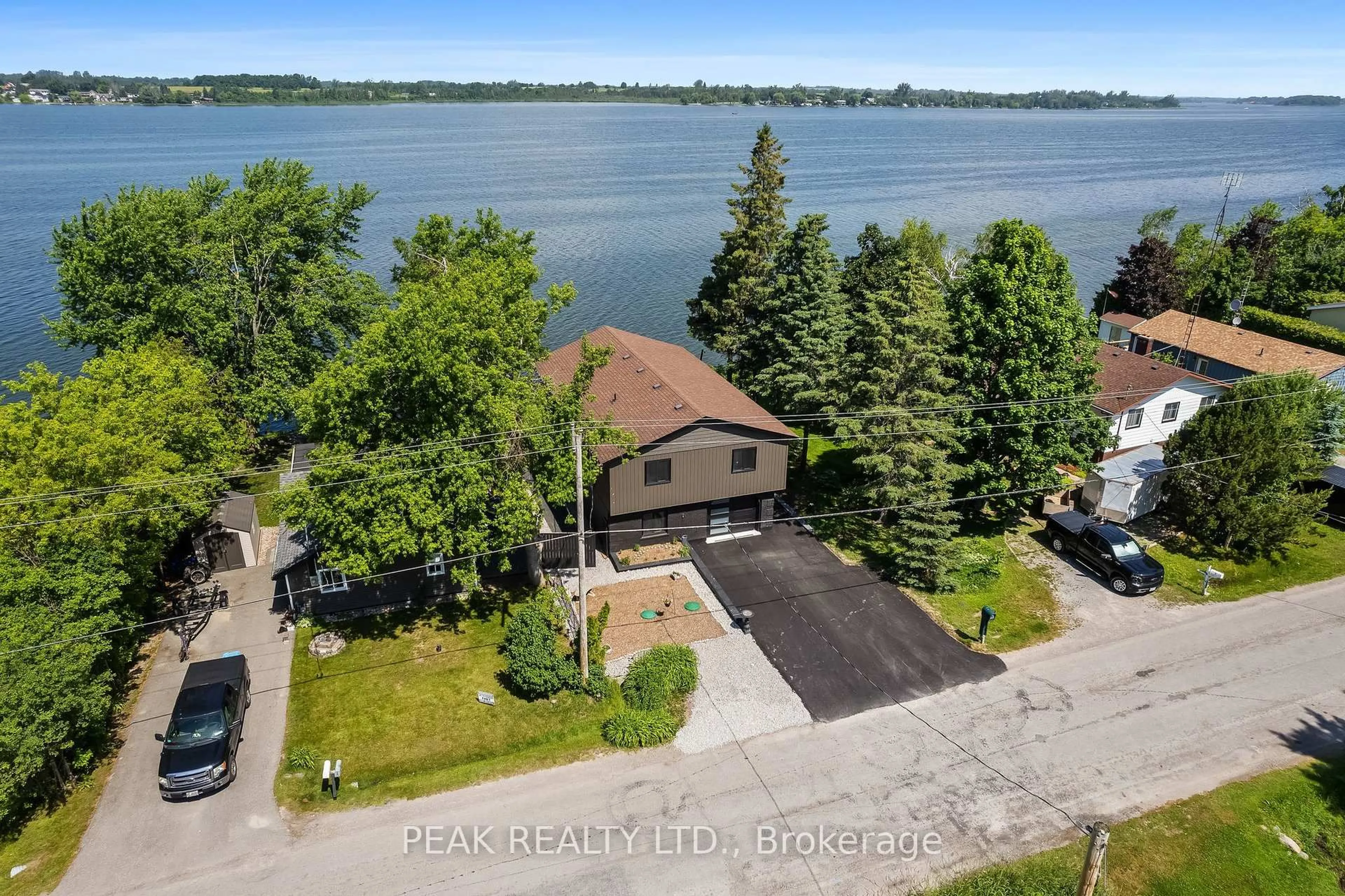 A pic from outside/outdoor area/front of a property/back of a property/a pic from drone, water/lake/river/ocean view for 5 McGill Dr, Kawartha Lakes Ontario L0B 1K0
