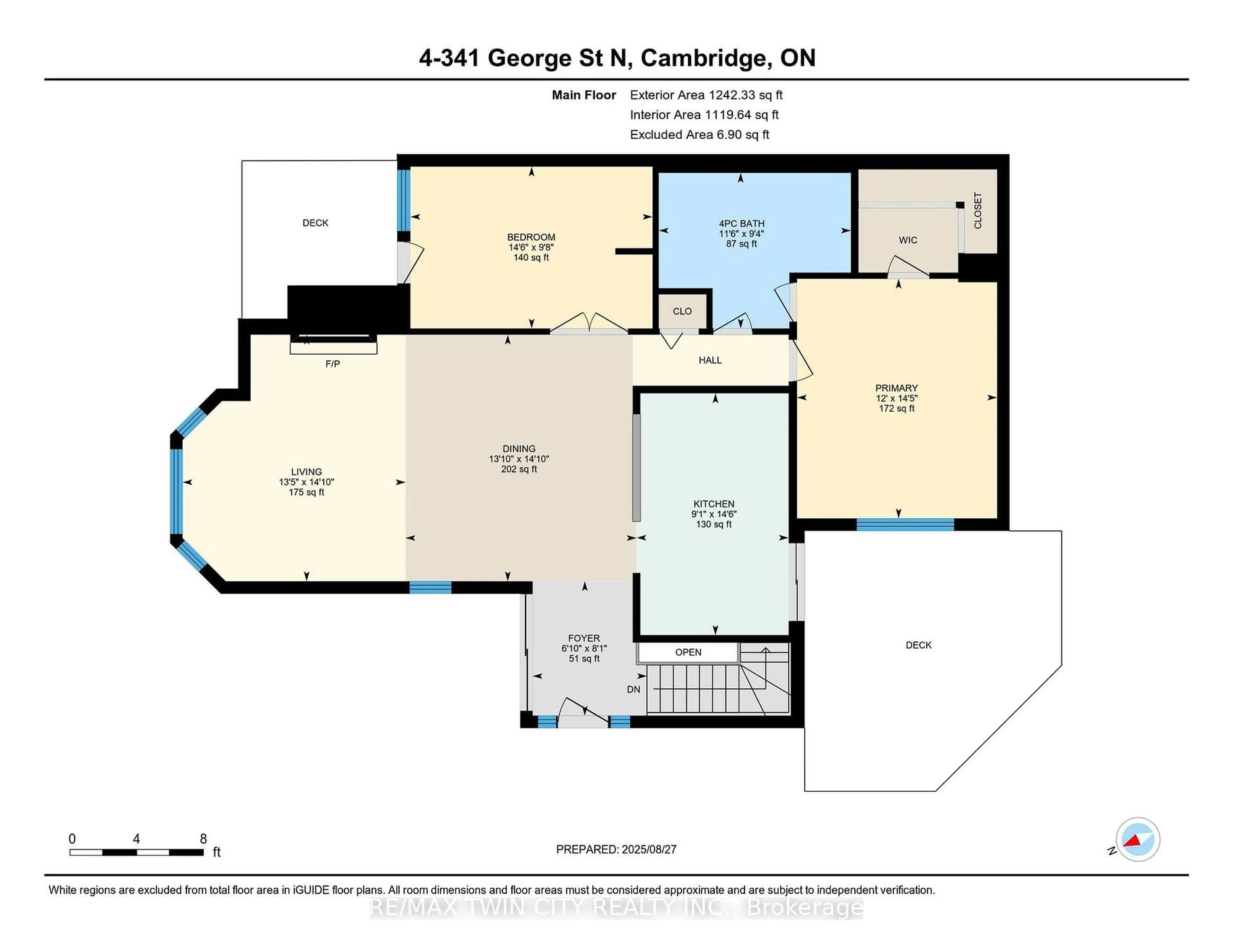 Floor plan for 341 George St #4, Cambridge Ontario N1S 4X7
