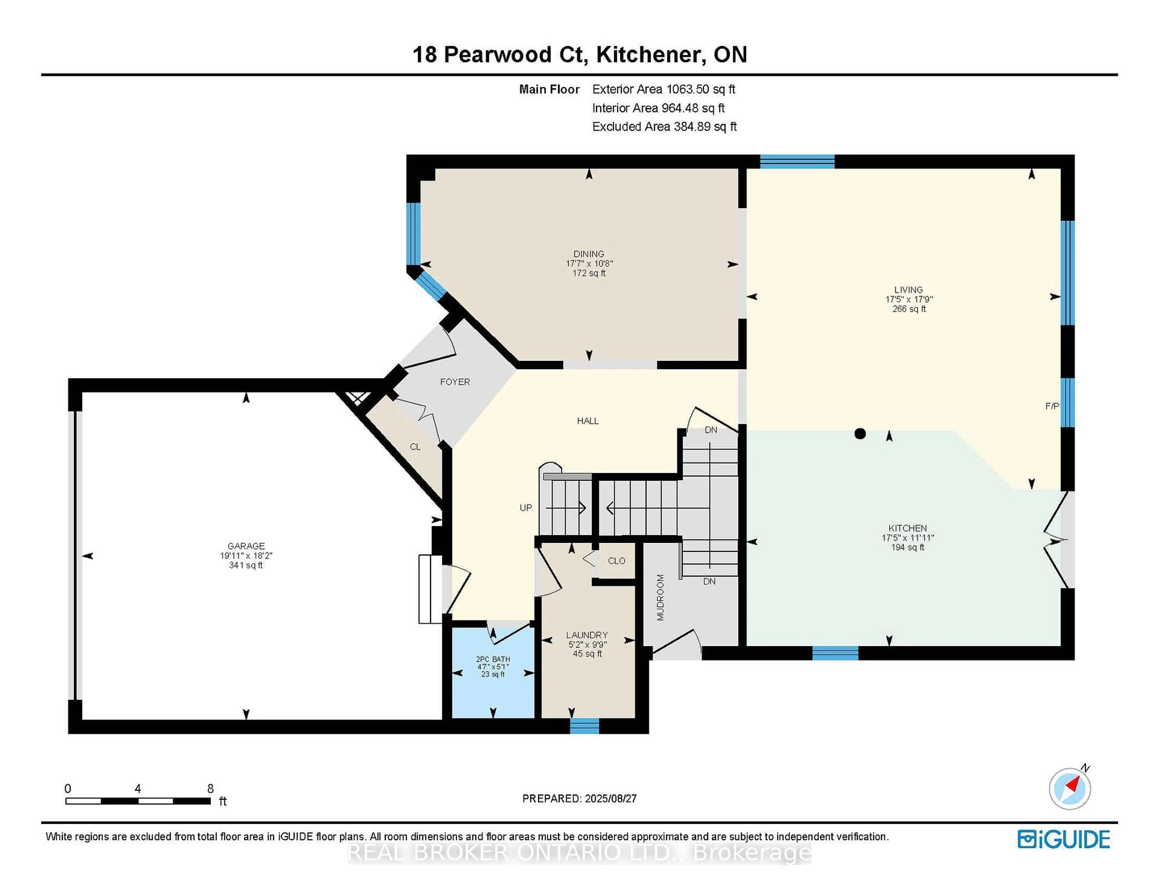 Floor plan for 18 Pearwood Crt, Kitchener Ontario N2P 2L1
