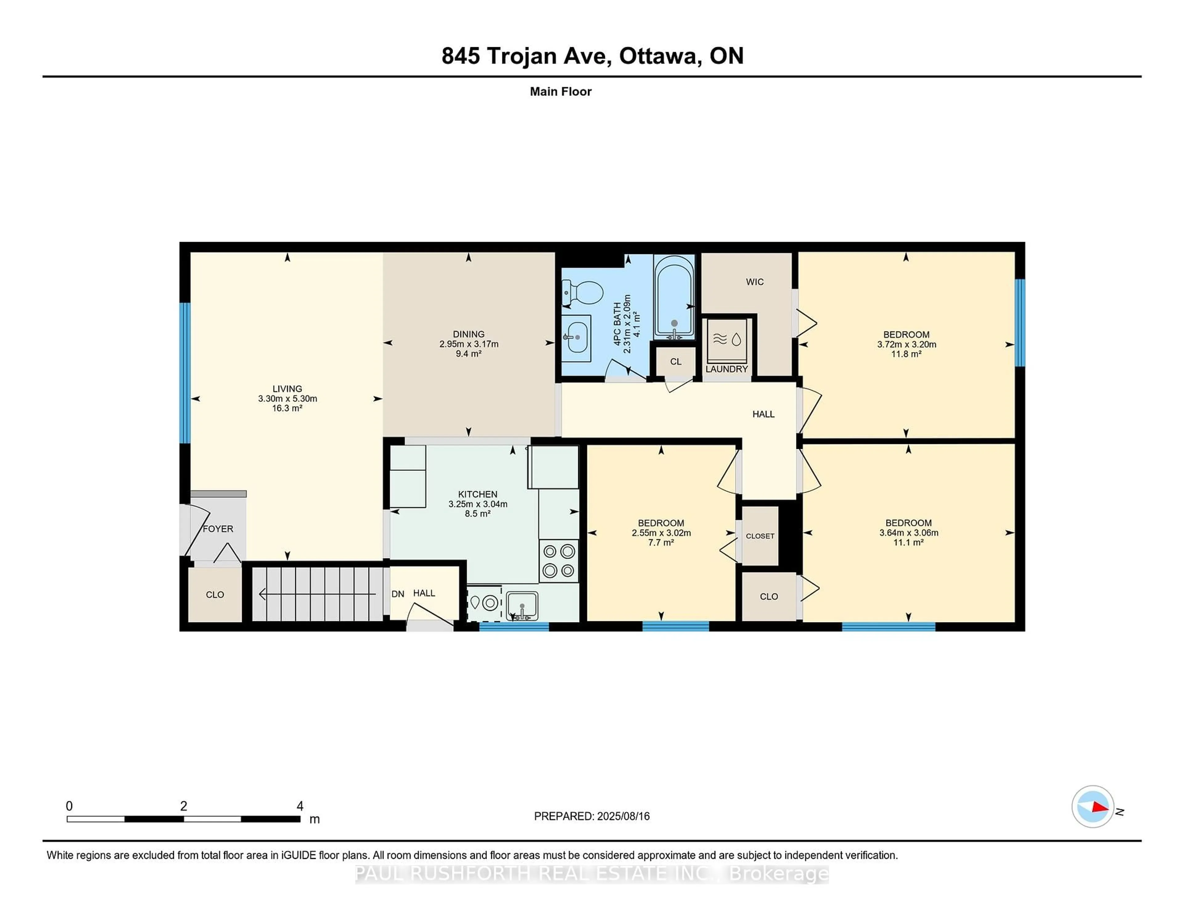 Floor plan for 845 Trojan Ave, Ottawa Ontario K1K 2P8