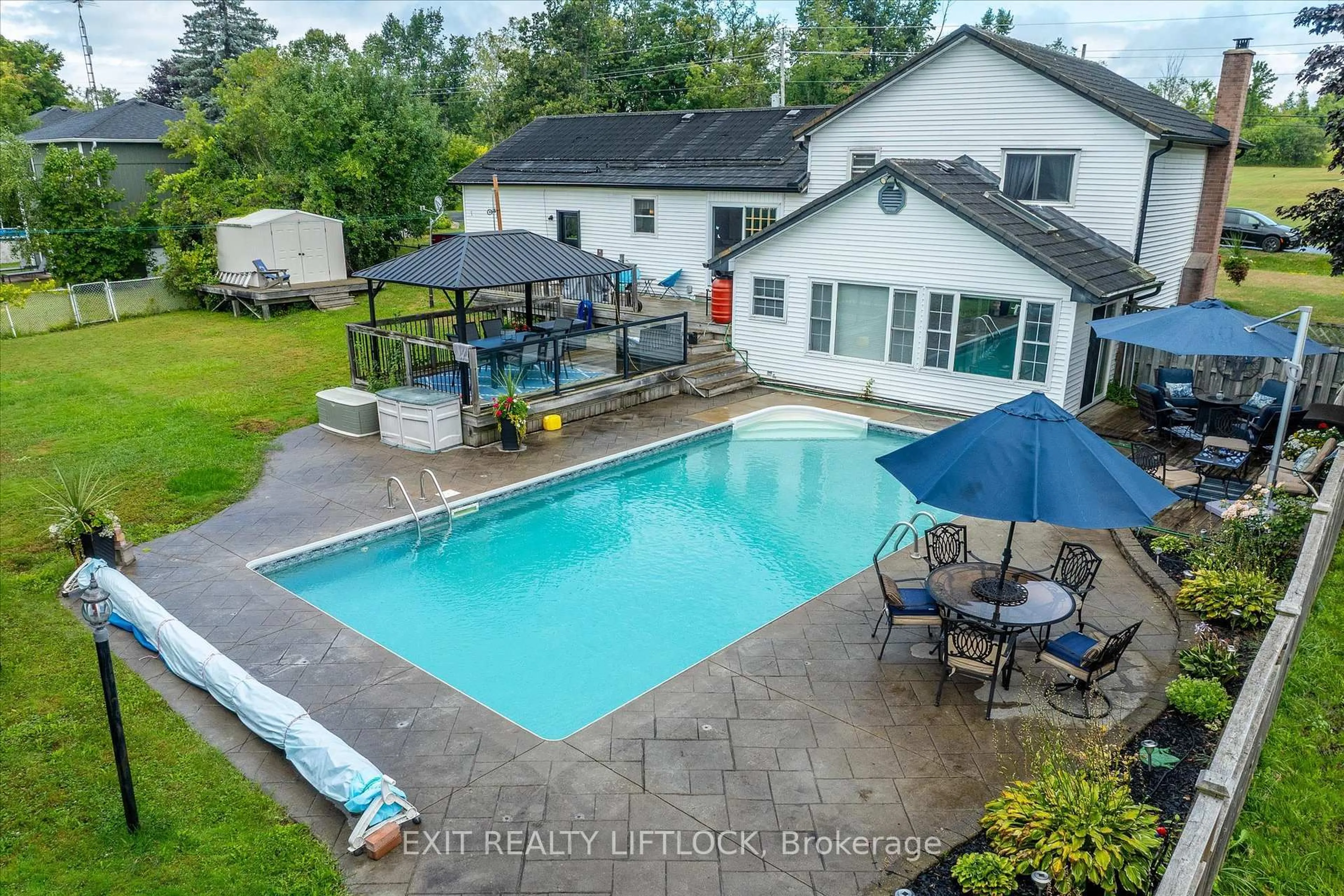 A pic from outside/outdoor area/front of a property/back of a property/a pic from drone, water/lake/river/ocean view for 1437 Stewart Line, Cavan Monaghan Ontario L0A 1C0