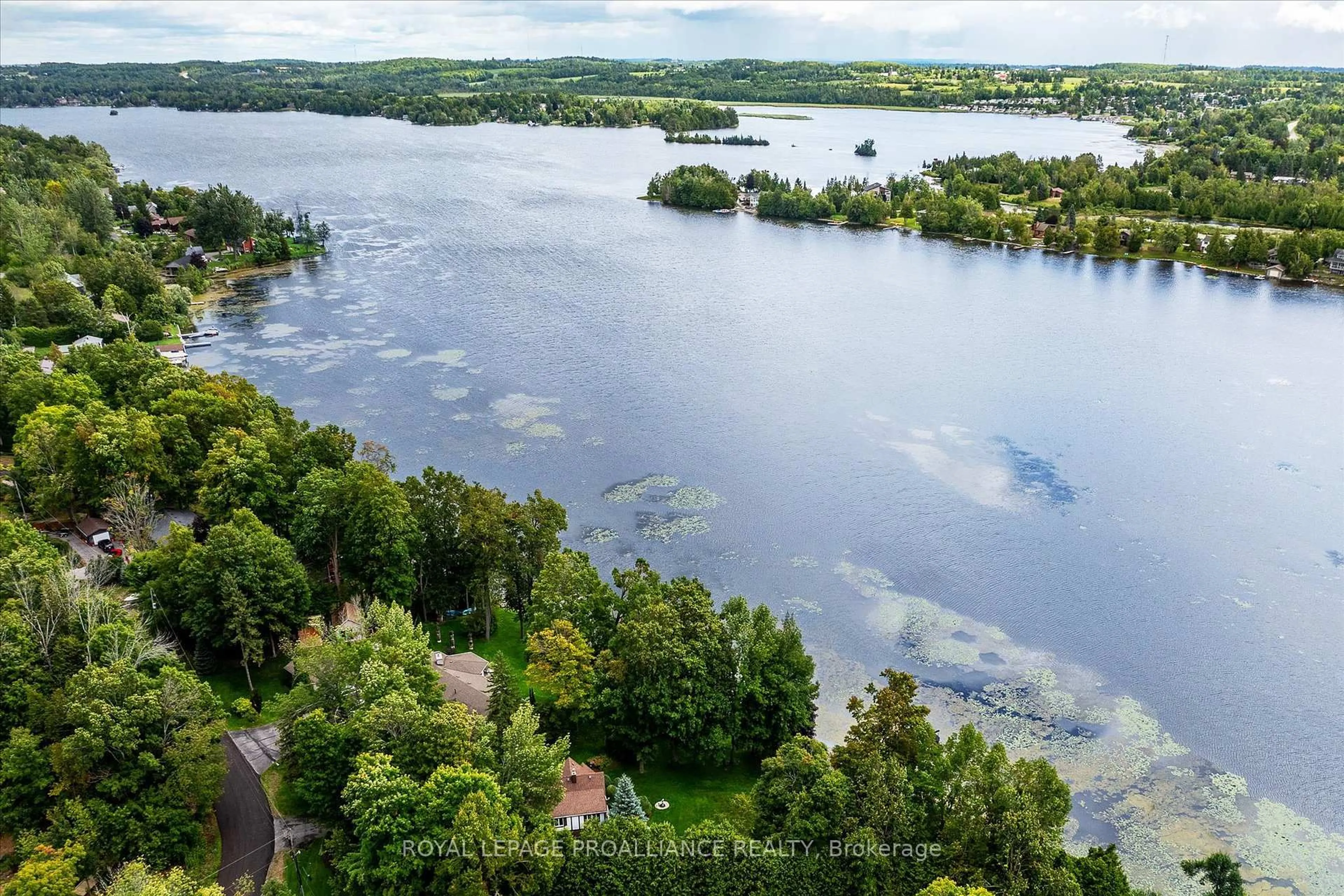 A pic from outside/outdoor area/front of a property/back of a property/a pic from drone, water/lake/river/ocean view for 82 Cadillac Blvd, Kawartha Lakes Ontario K0L 2W0