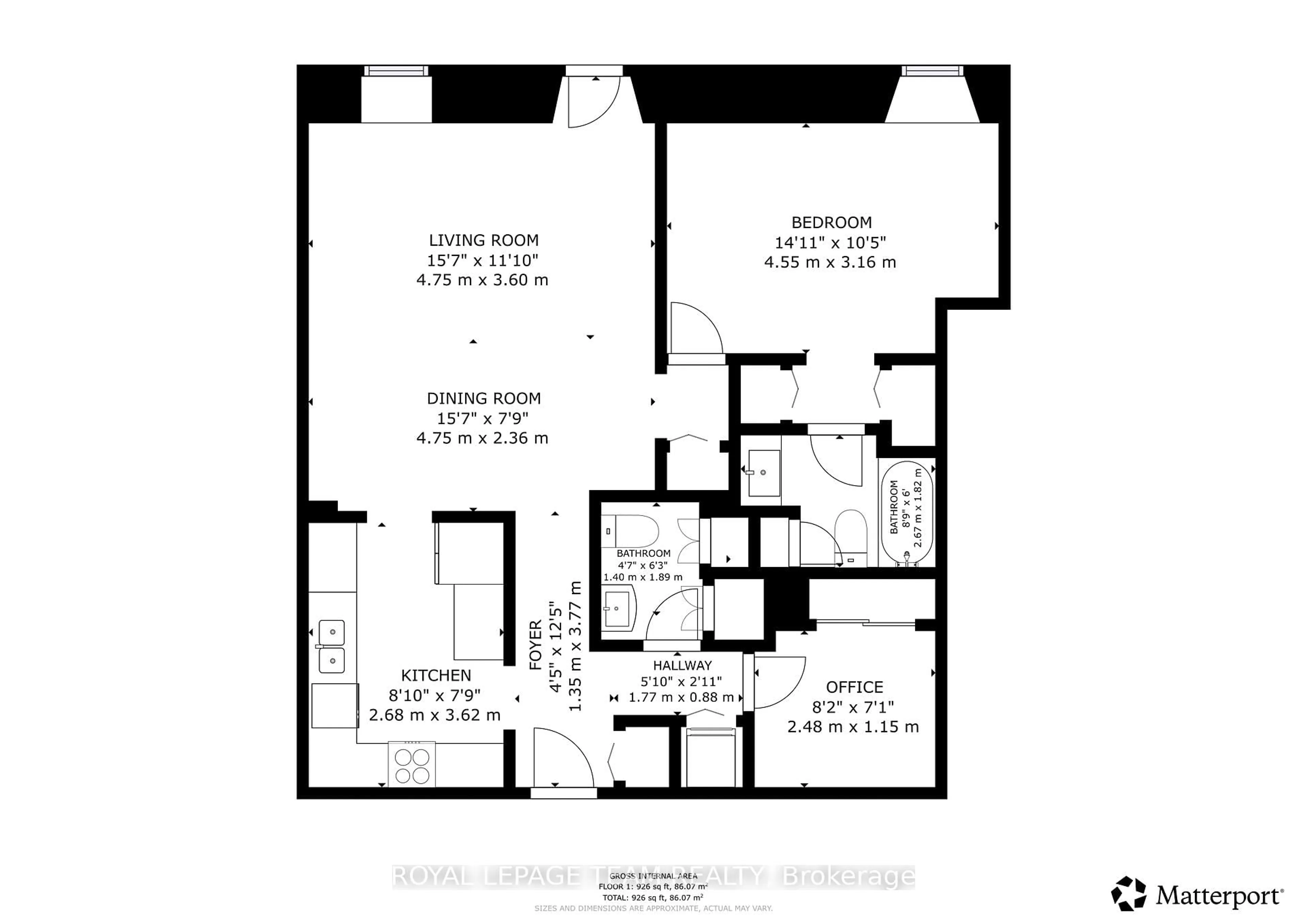 Floor plan for 1 Rosamond St #107, Almonte Ontario K0A 1A0