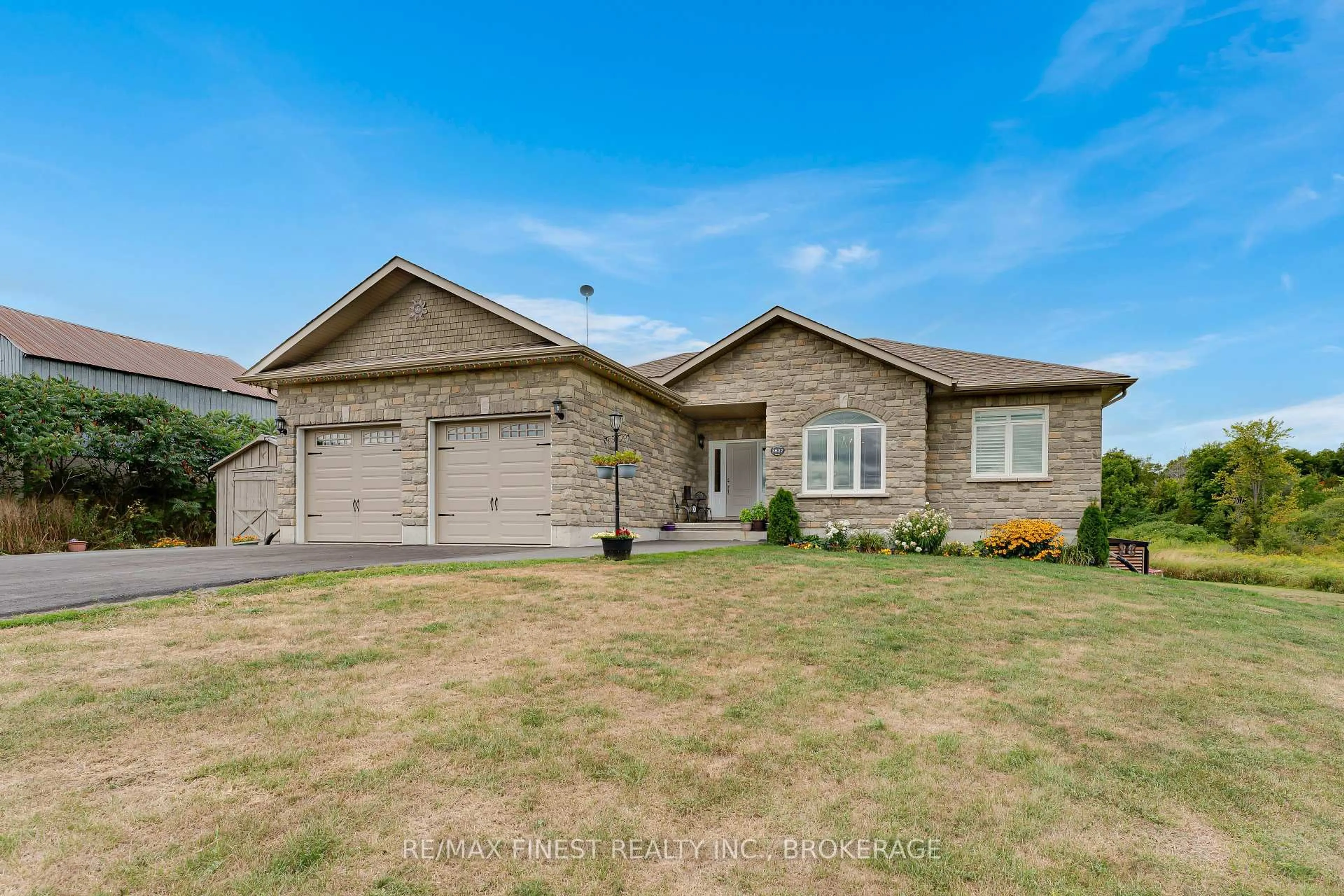Home with brick exterior material, street for 3527 Battersea Rd, Bissett Creek Ontario K0H 2H0