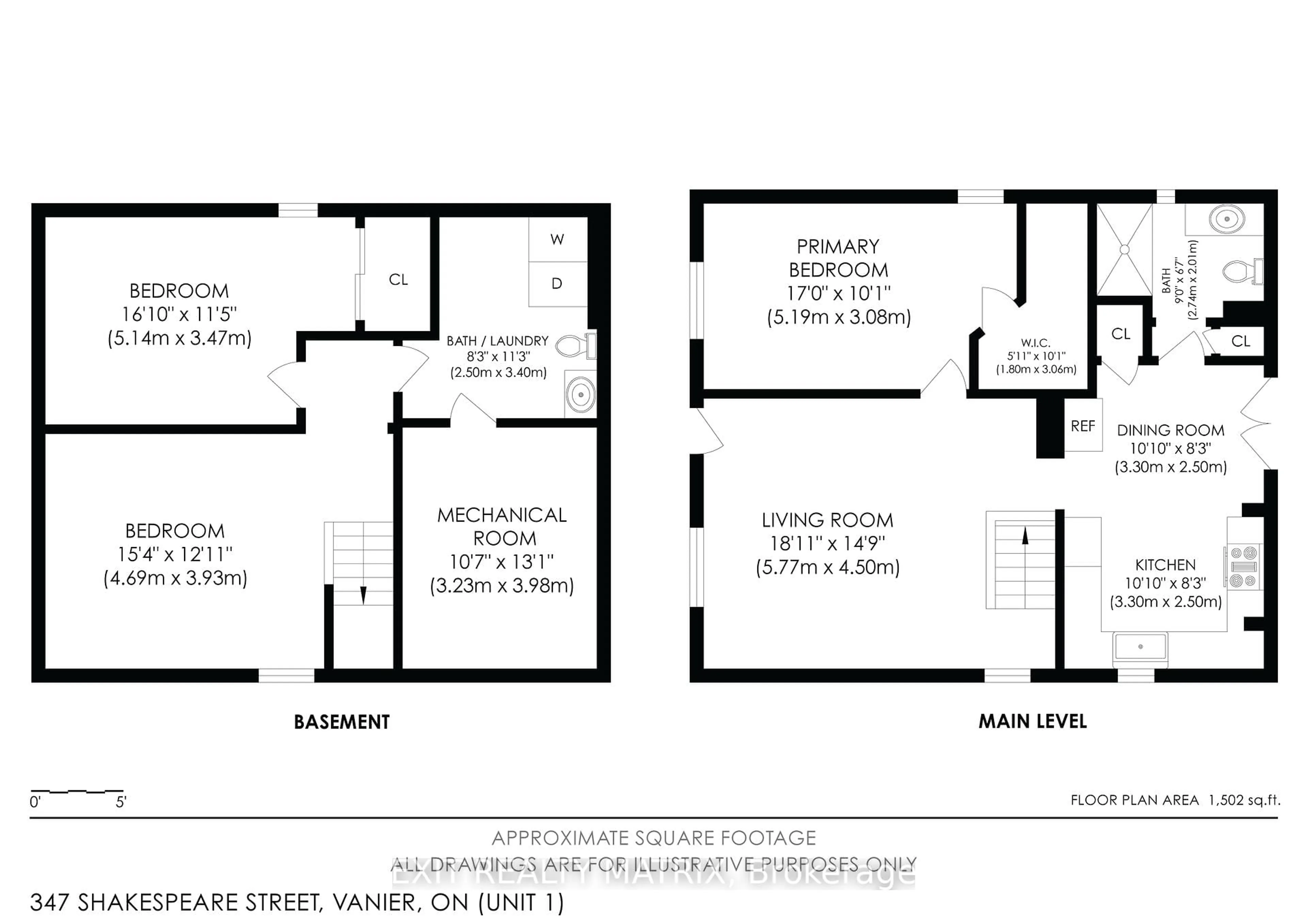 Floor plan for 347 Shakespeare St, Ottawa Ontario K1L 5M1