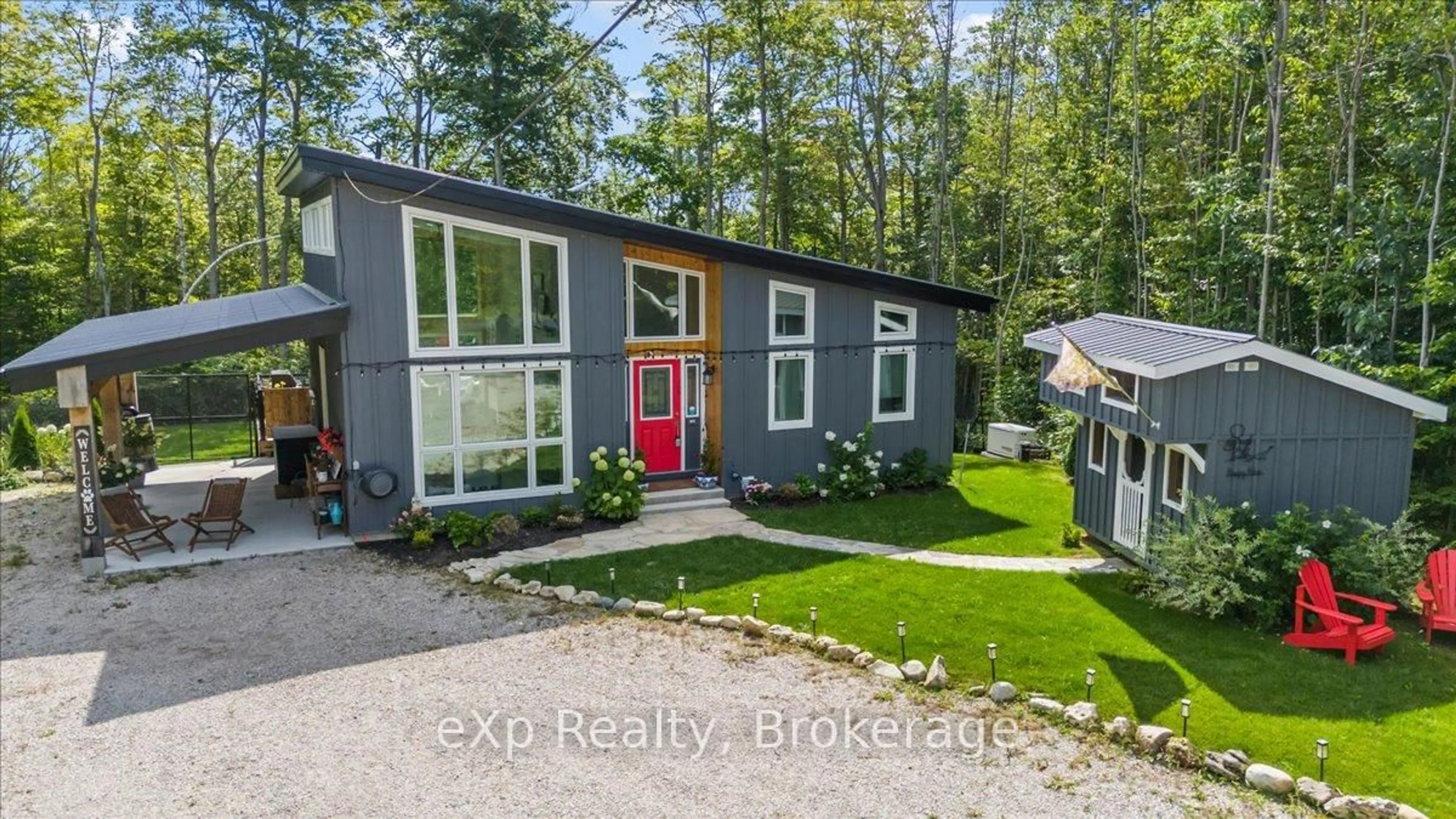 A pic from outside/outdoor area/front of a property/back of a property/a pic from drone, street for 78 Maple Dr, Northern Bruce Peninsula Ontario N0H 1Z0