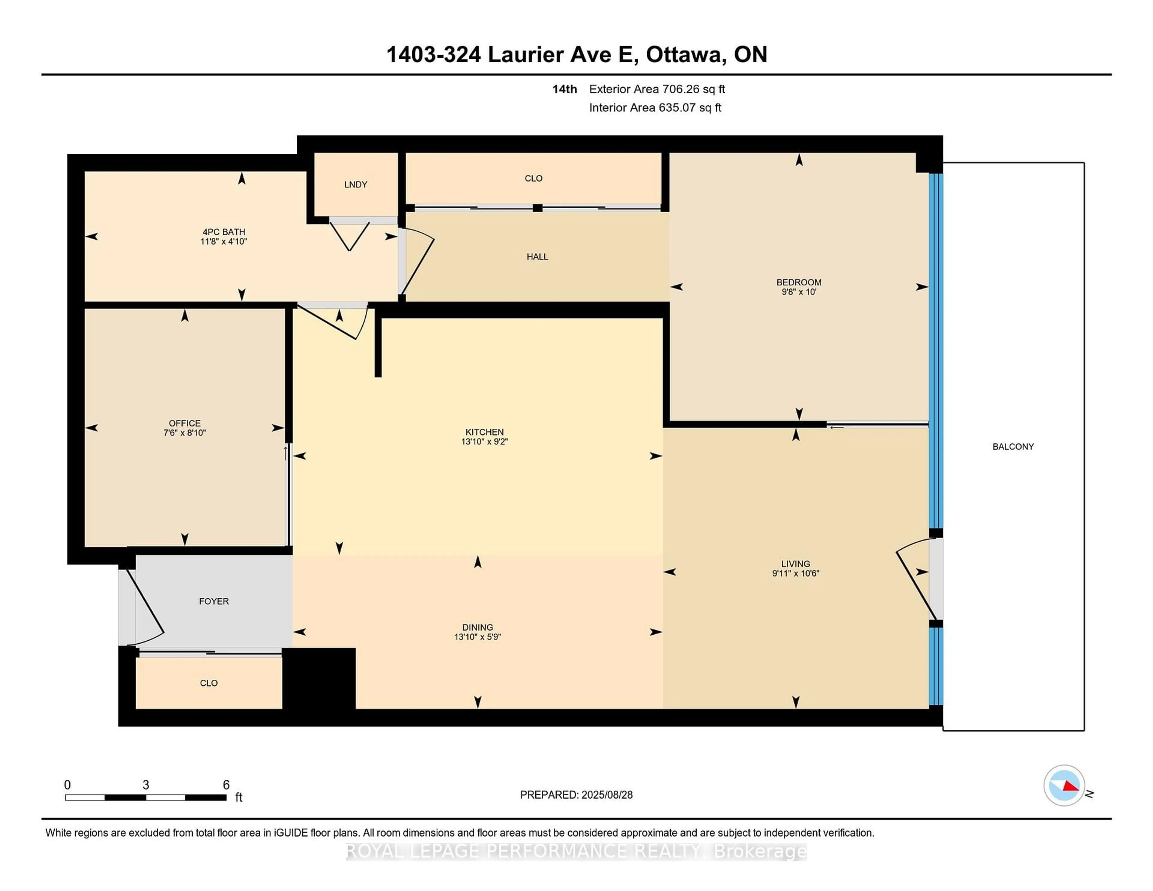 Floor plan for 324 Laurier Ave #1403, Ottawa Ontario K1N 6P6