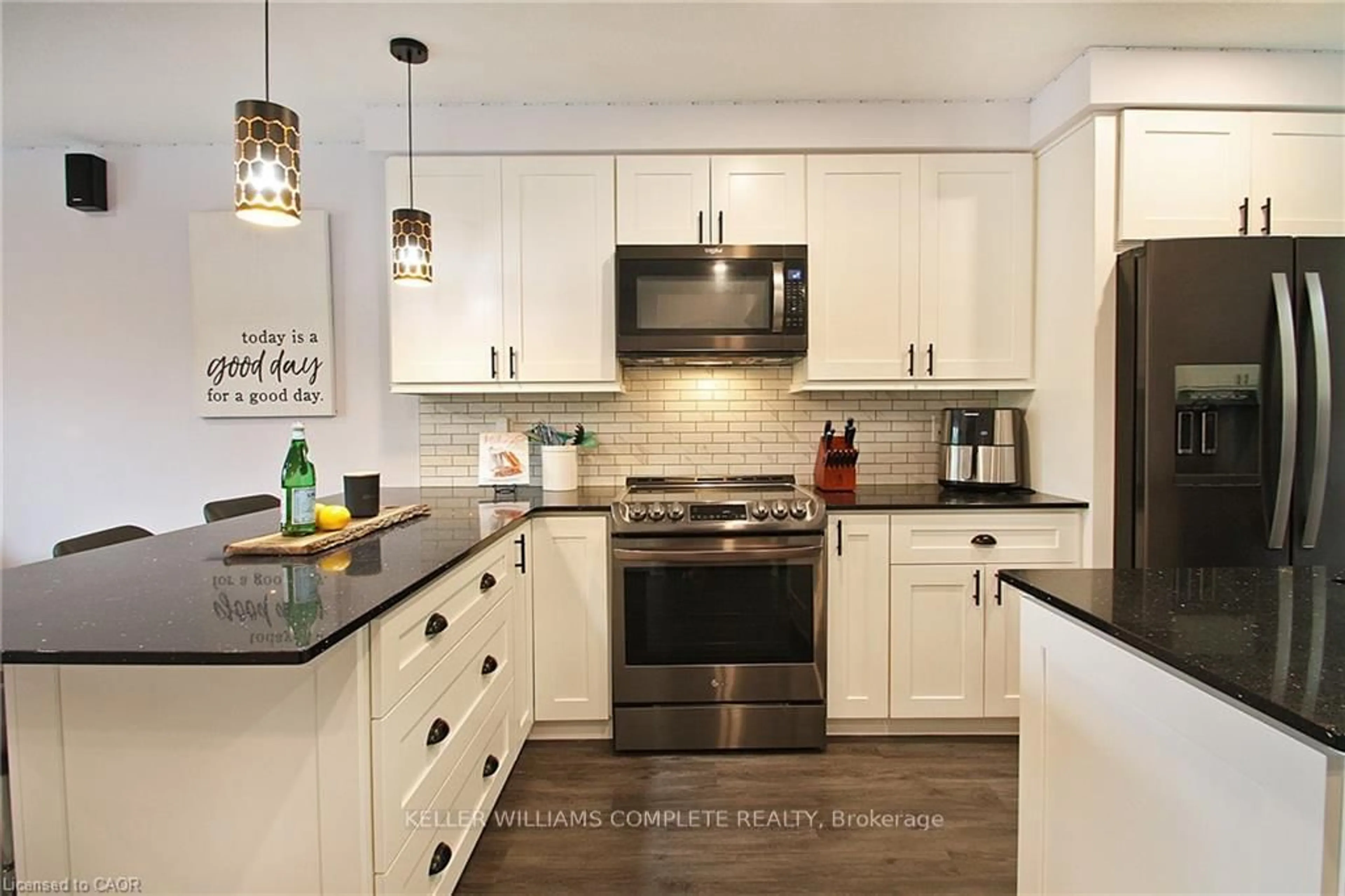 Contemporary kitchen, ceramic/tile floor for 410 Pioneer Dr #6, Kitchener Ontario N2P 1H6