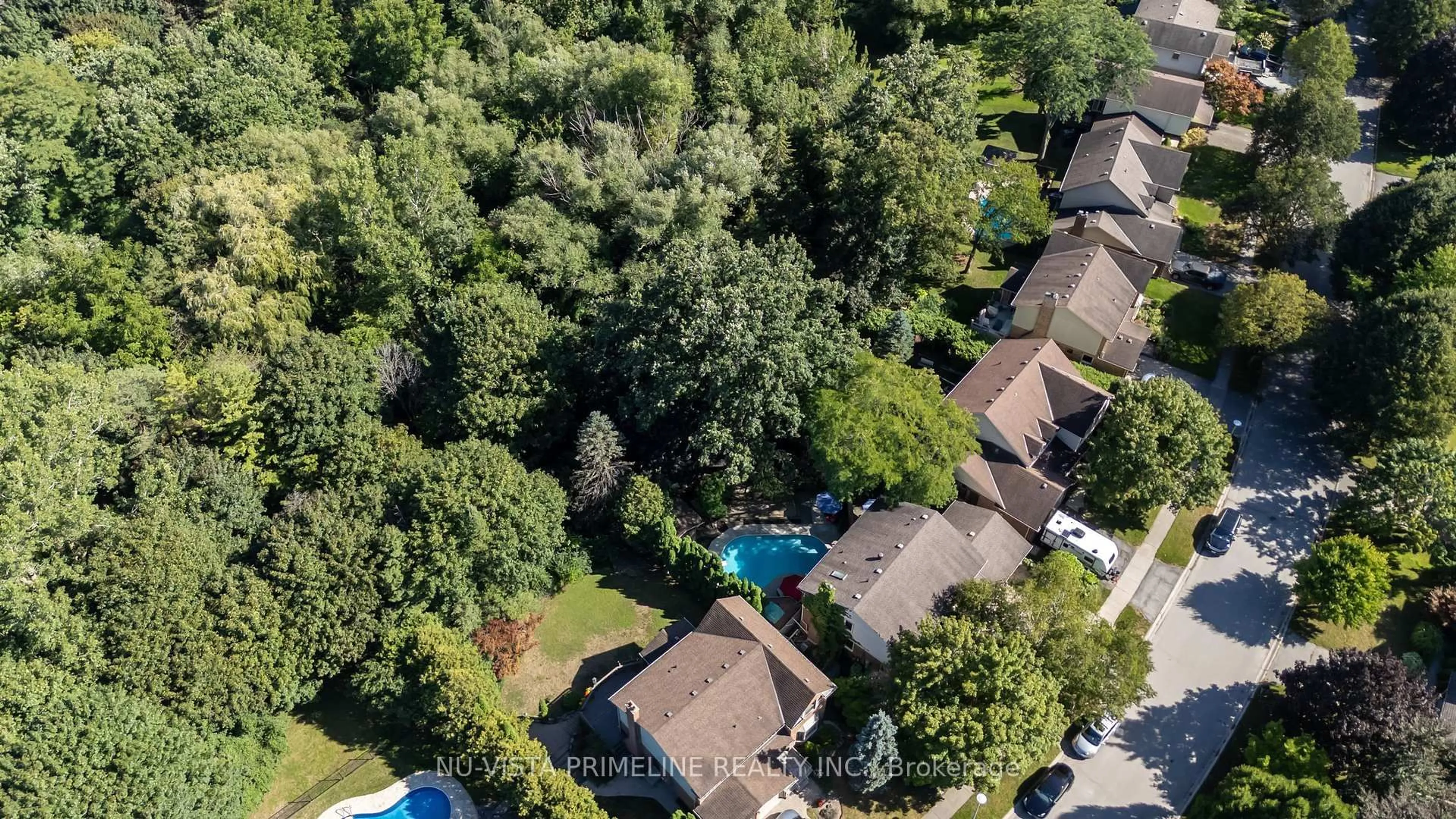 A pic from outside/outdoor area/front of a property/back of a property/a pic from drone, forest/trees view for 50 Meridene Cres, London North Ontario N5X 1G5