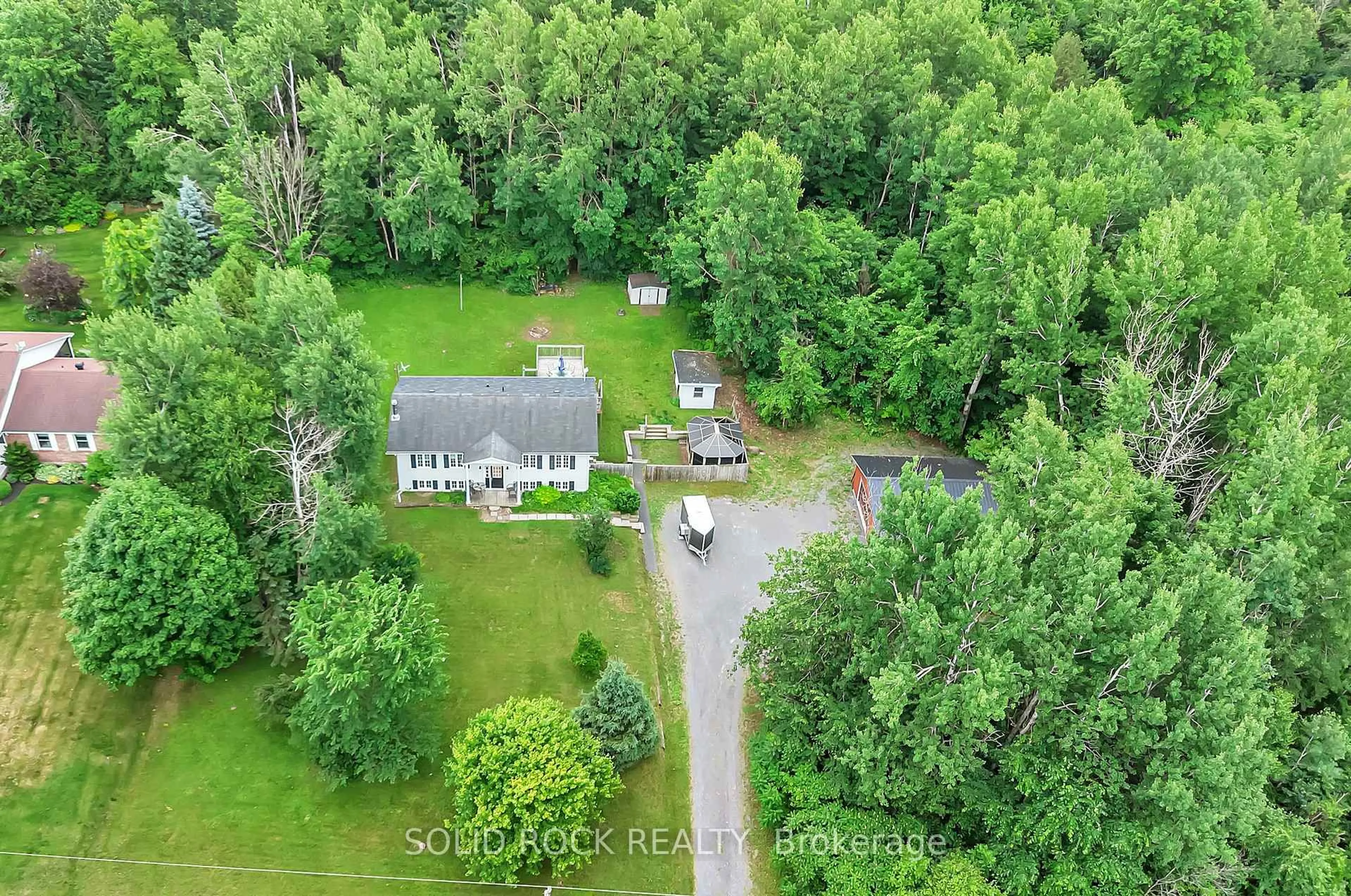 A pic from outside/outdoor area/front of a property/back of a property/a pic from drone, forest/trees view for 17372 Cameron Rd, South Stormont Ontario K0C 2A0