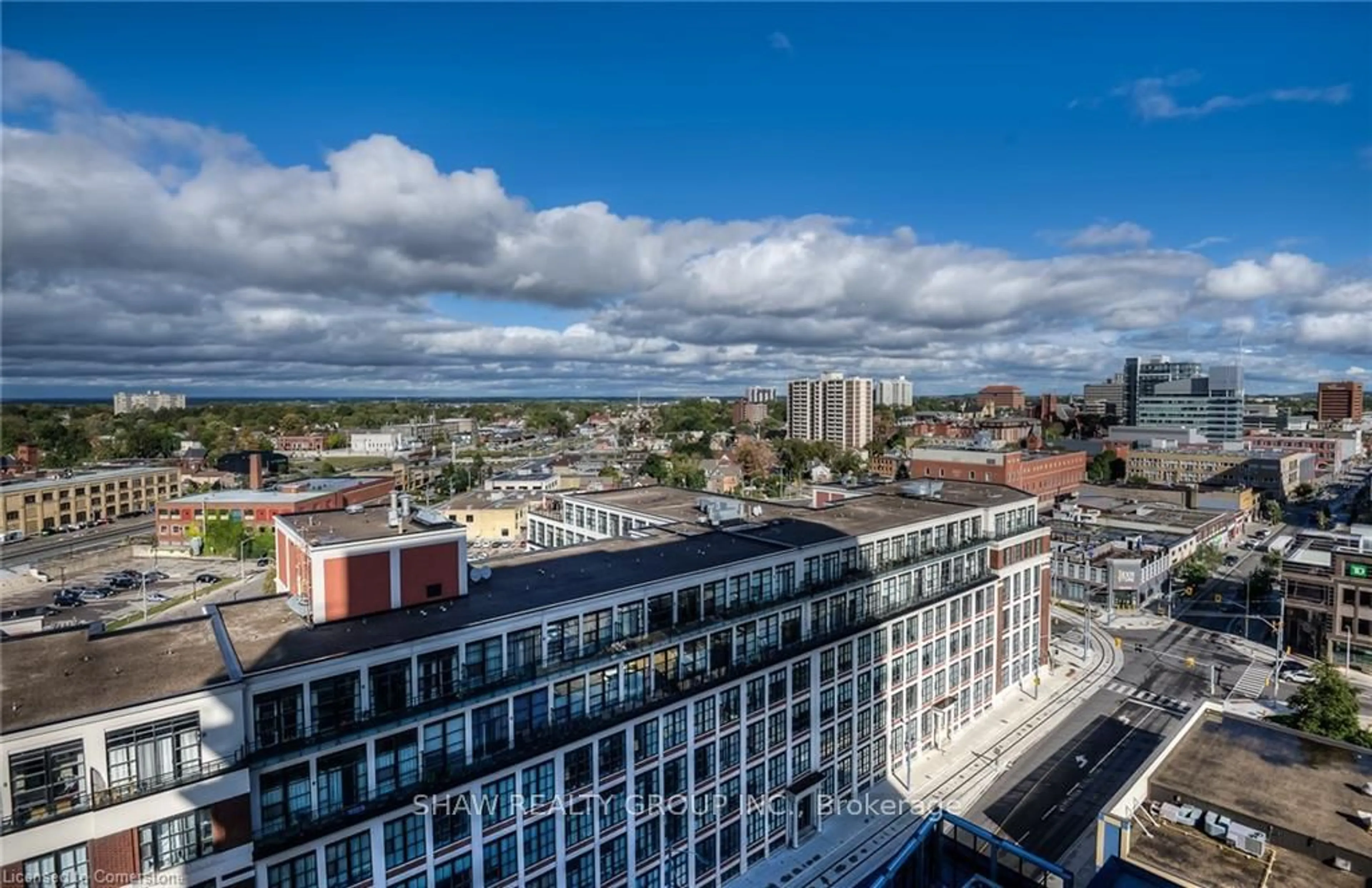 A pic from outside/outdoor area/front of a property/back of a property/a pic from drone, city buildings view from balcony for 1 Victoria St #1513, Kitchener Ontario N2G 0B5