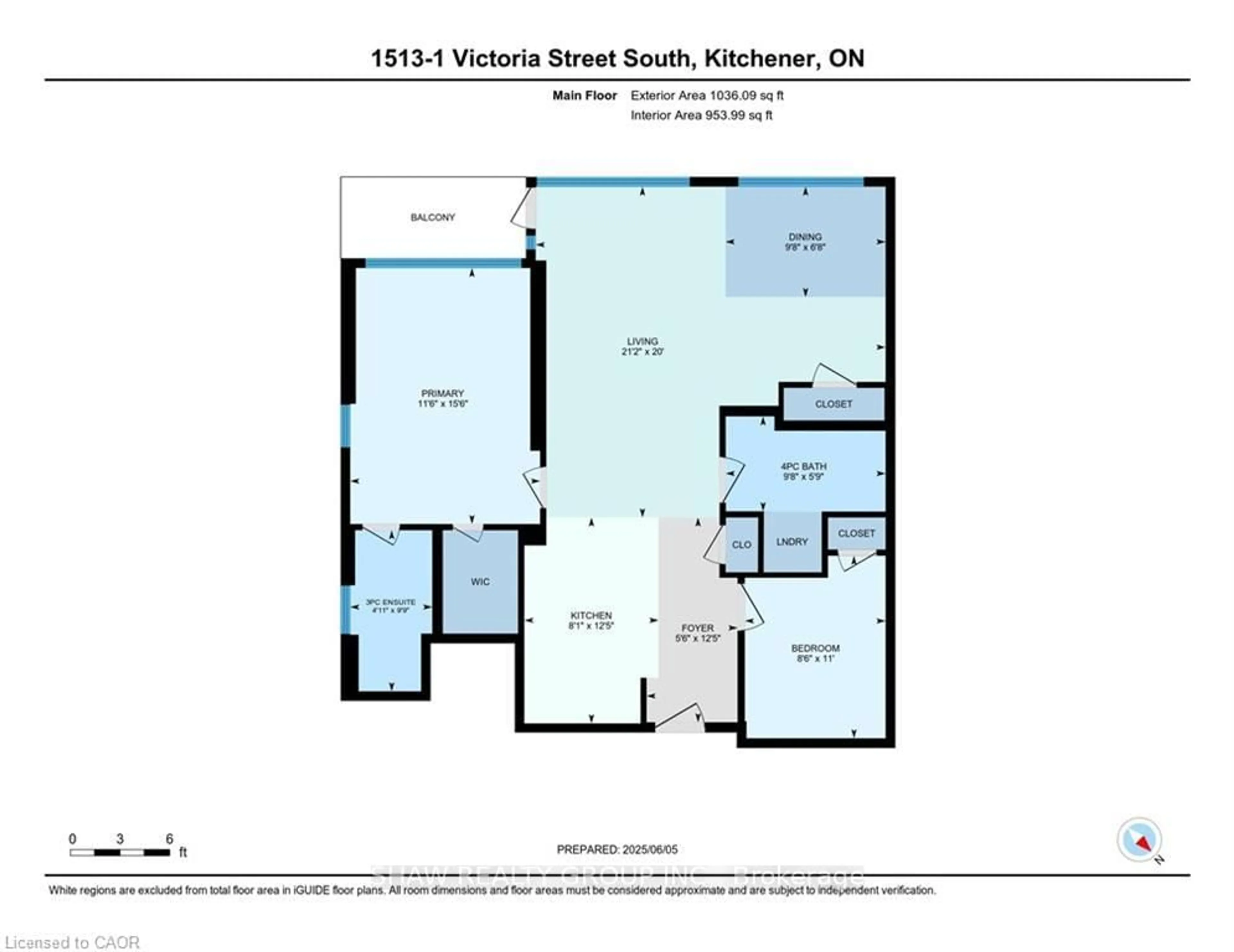 Floor plan for 1 Victoria St #1513, Kitchener Ontario N2G 0B5