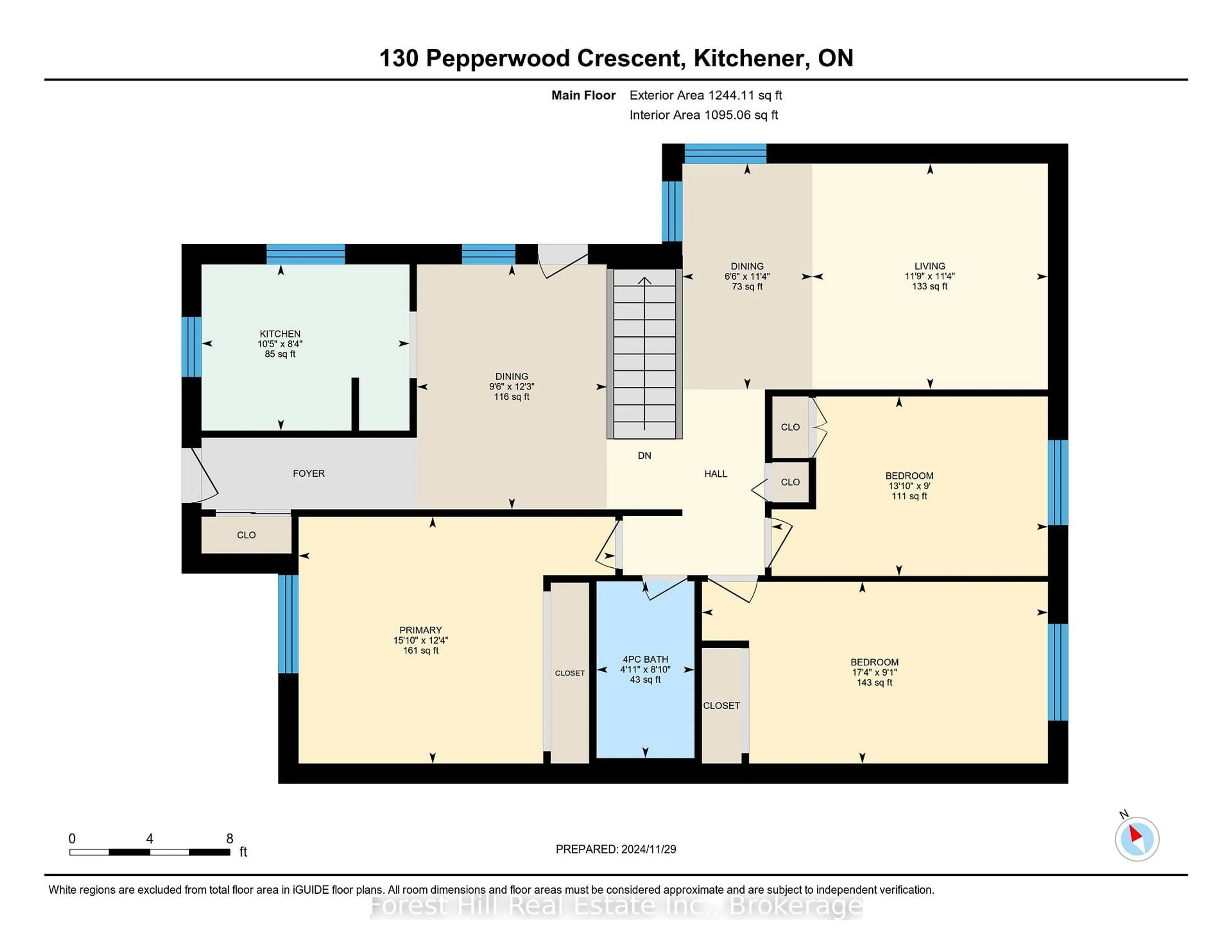 Floor plan for 130 Pepperwood Cres, Kitchener Ontario N2A 2R3