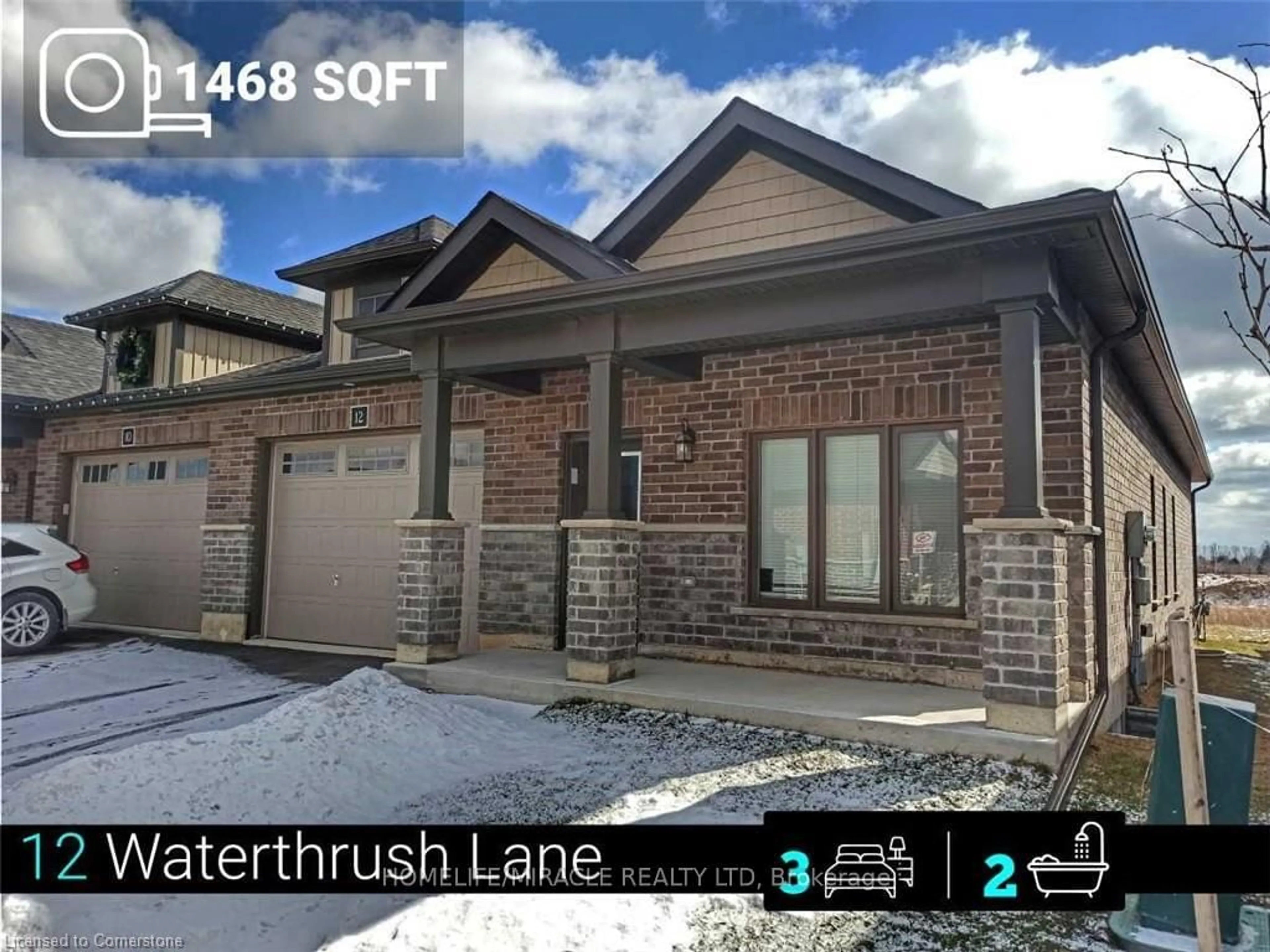 Home with brick exterior material, street for 12 Waterthrush Lane, Haldimand Ontario N3Y 0E9