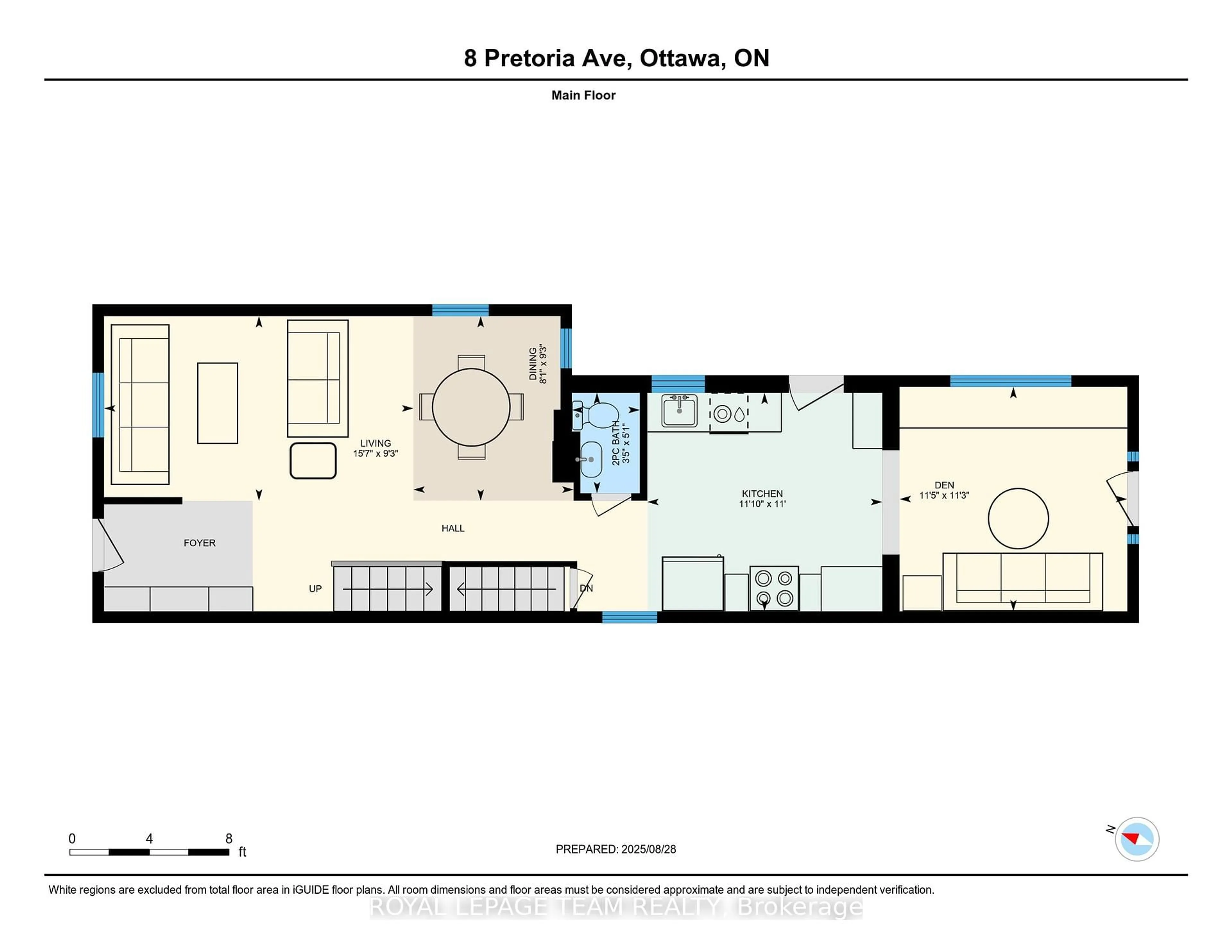 Floor plan for 8 Pretoria Ave, Ottawa Ontario K1S 1W7