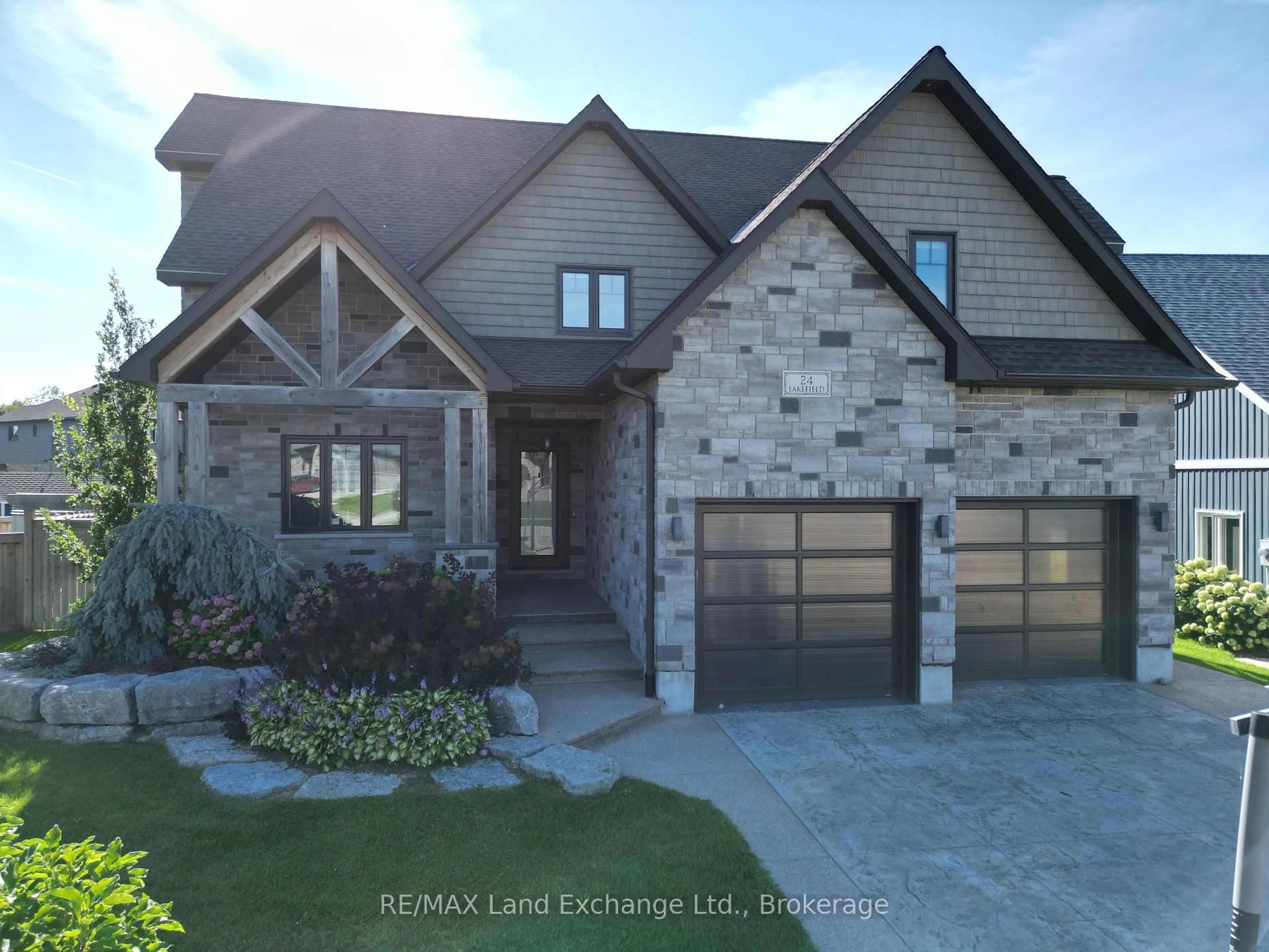 Home with brick exterior material, street for 24 Lakefield Dr, Kincardine Ontario N2Z 2N8