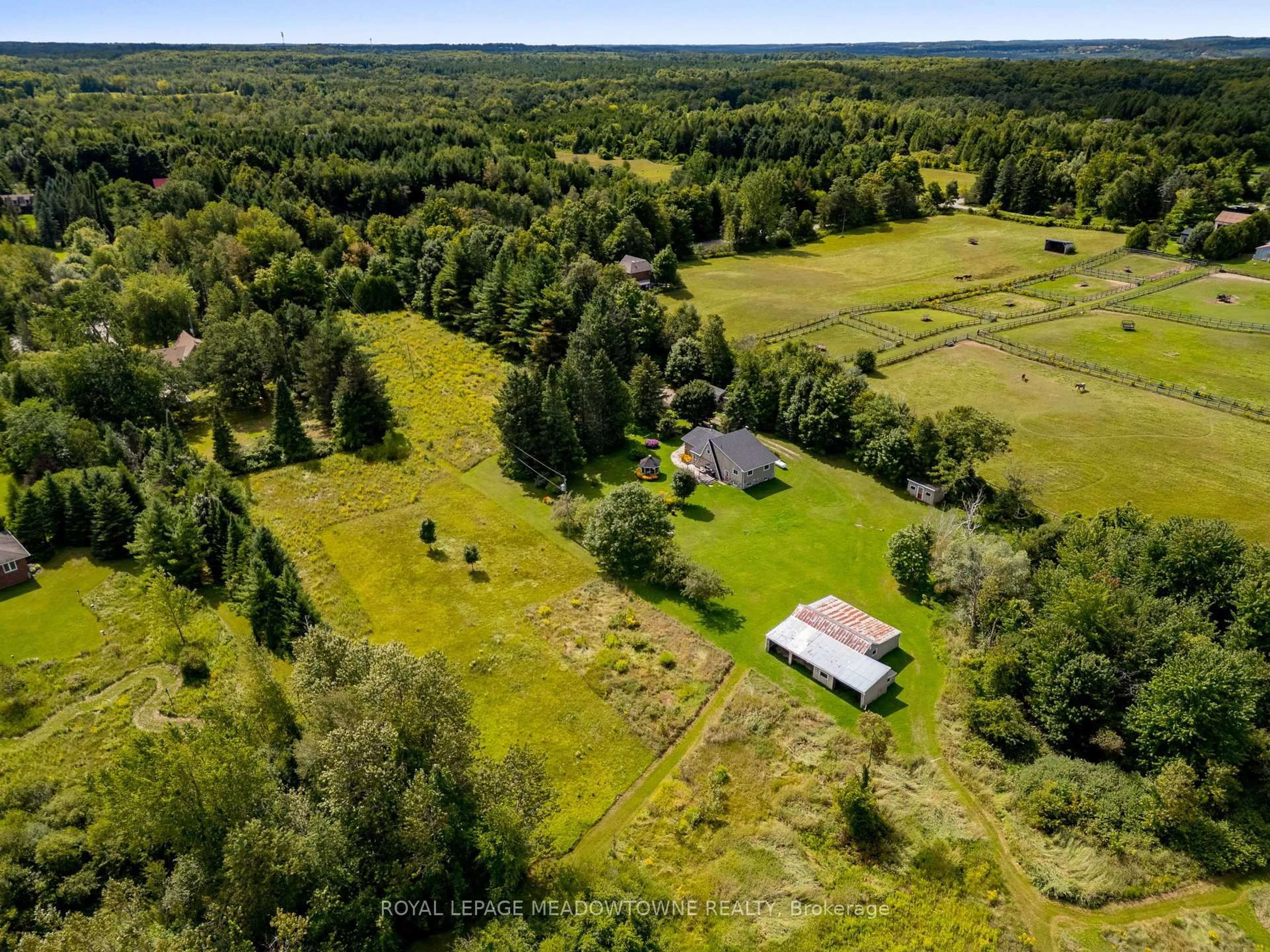 A pic from outside/outdoor area/front of a property/back of a property/a pic from drone, forest/trees view for 5139 Ninth Line, Erin Ontario N0B 1T0