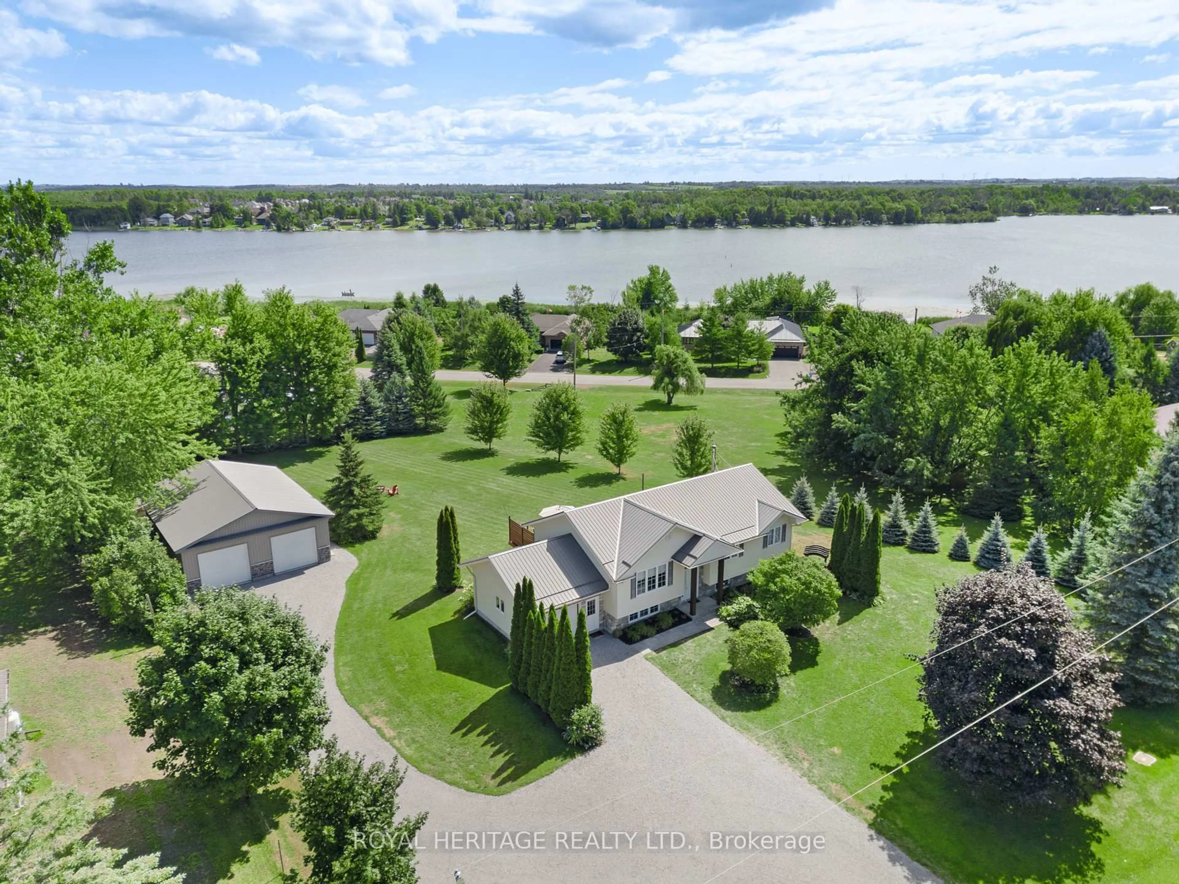 A pic from outside/outdoor area/front of a property/back of a property/a pic from drone, water/lake/river/ocean view for 108 Beach Rd, Kawartha Lakes Ontario K0M 2C0