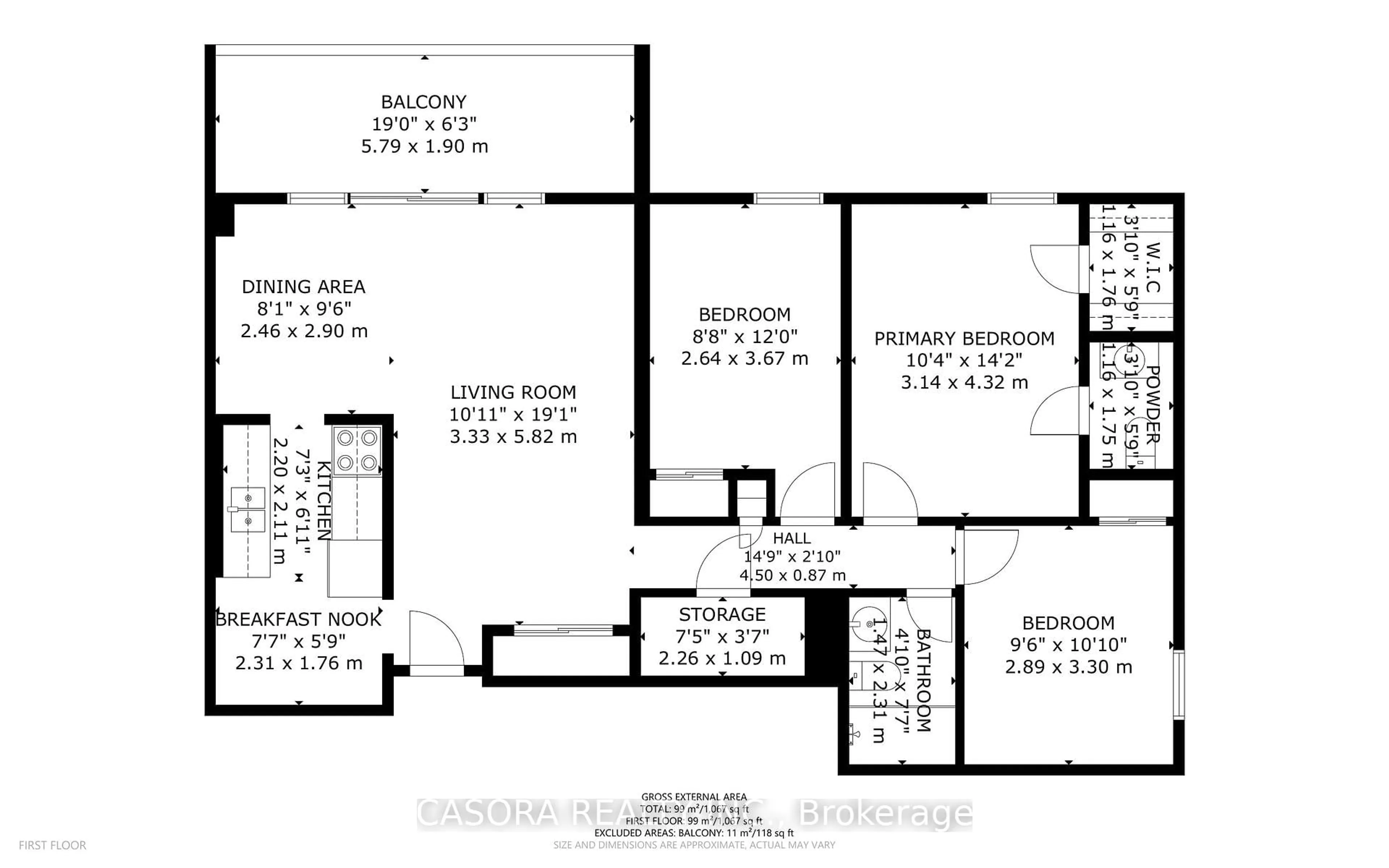 Floor plan for 1968 Main St #707, Hamilton Ontario L8S 1J7