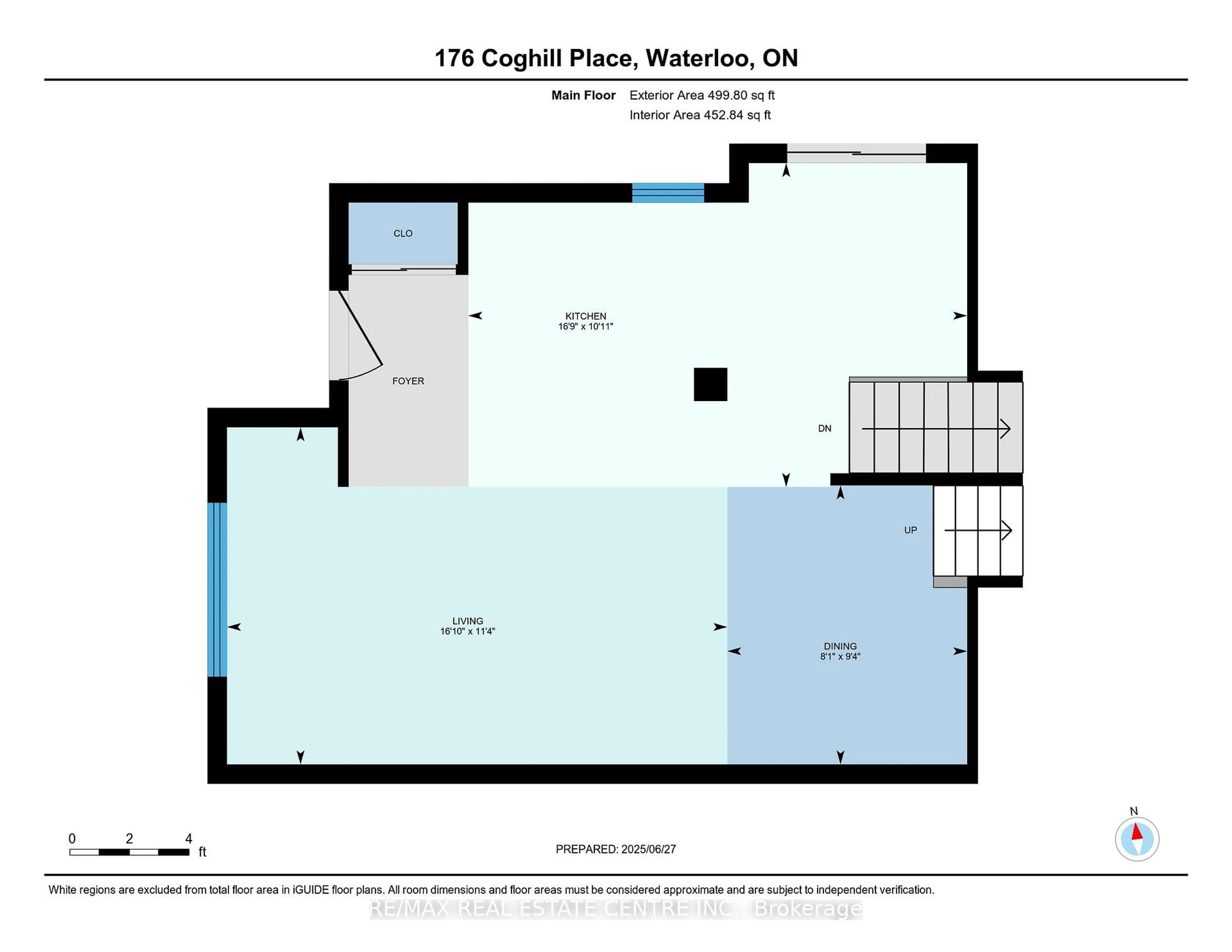 Floor plan for 176 Coghill Pl, Waterloo Ontario N2V 1P3
