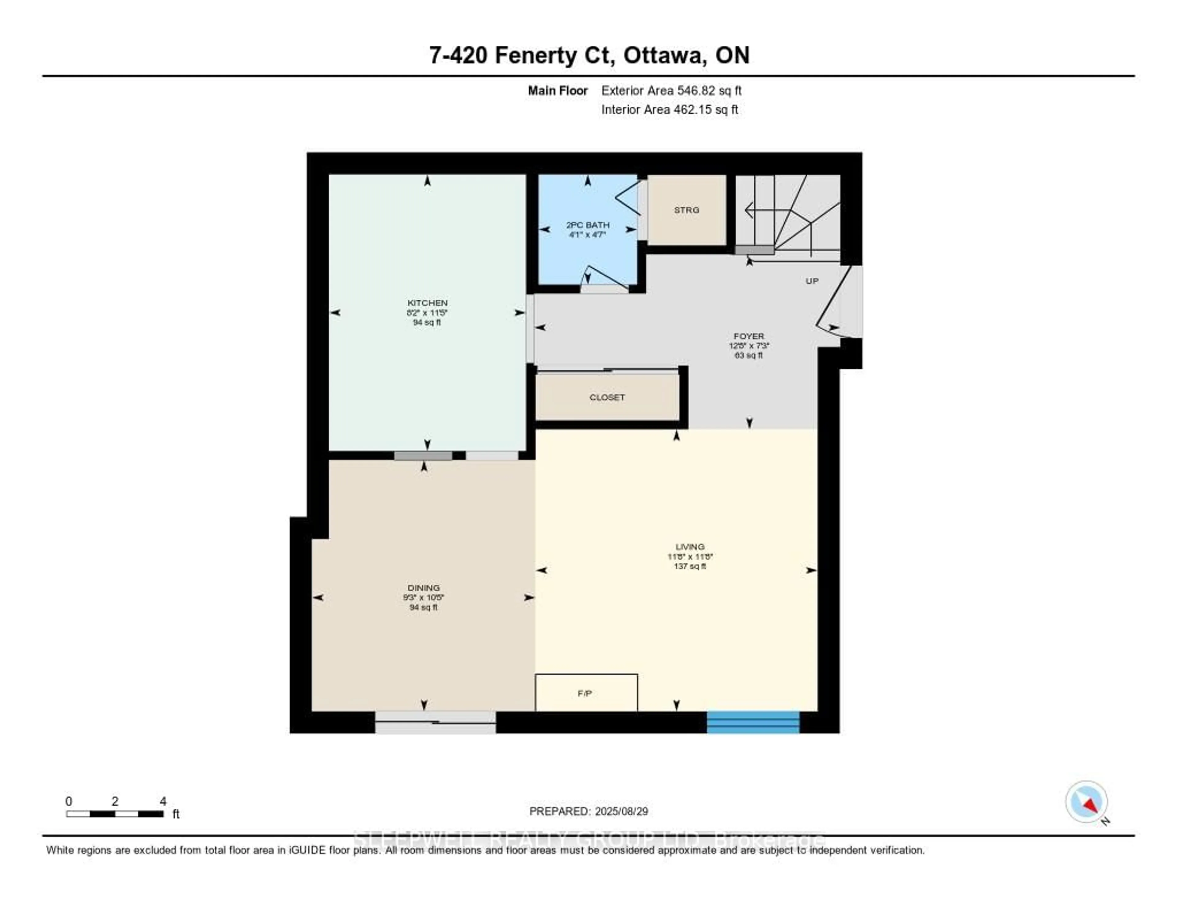 Floor plan for 420 Fenerty Crt #7, Kanata Ontario K2L 3A9