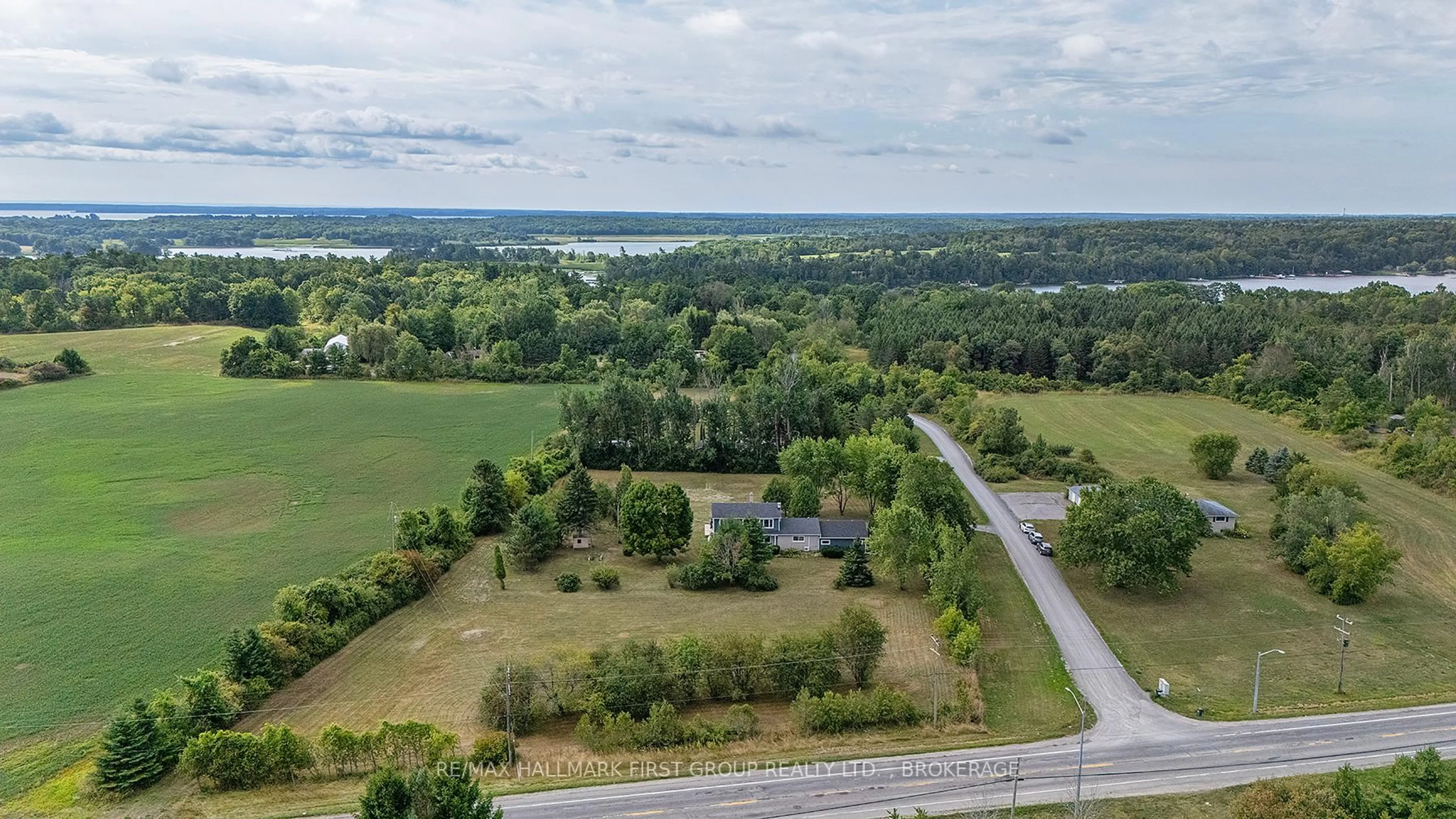 A pic from outside/outdoor area/front of a property/back of a property/a pic from drone, water/lake/river/ocean view for 1859 Turcotte Lane, Gananoque Ontario K7G 2V5