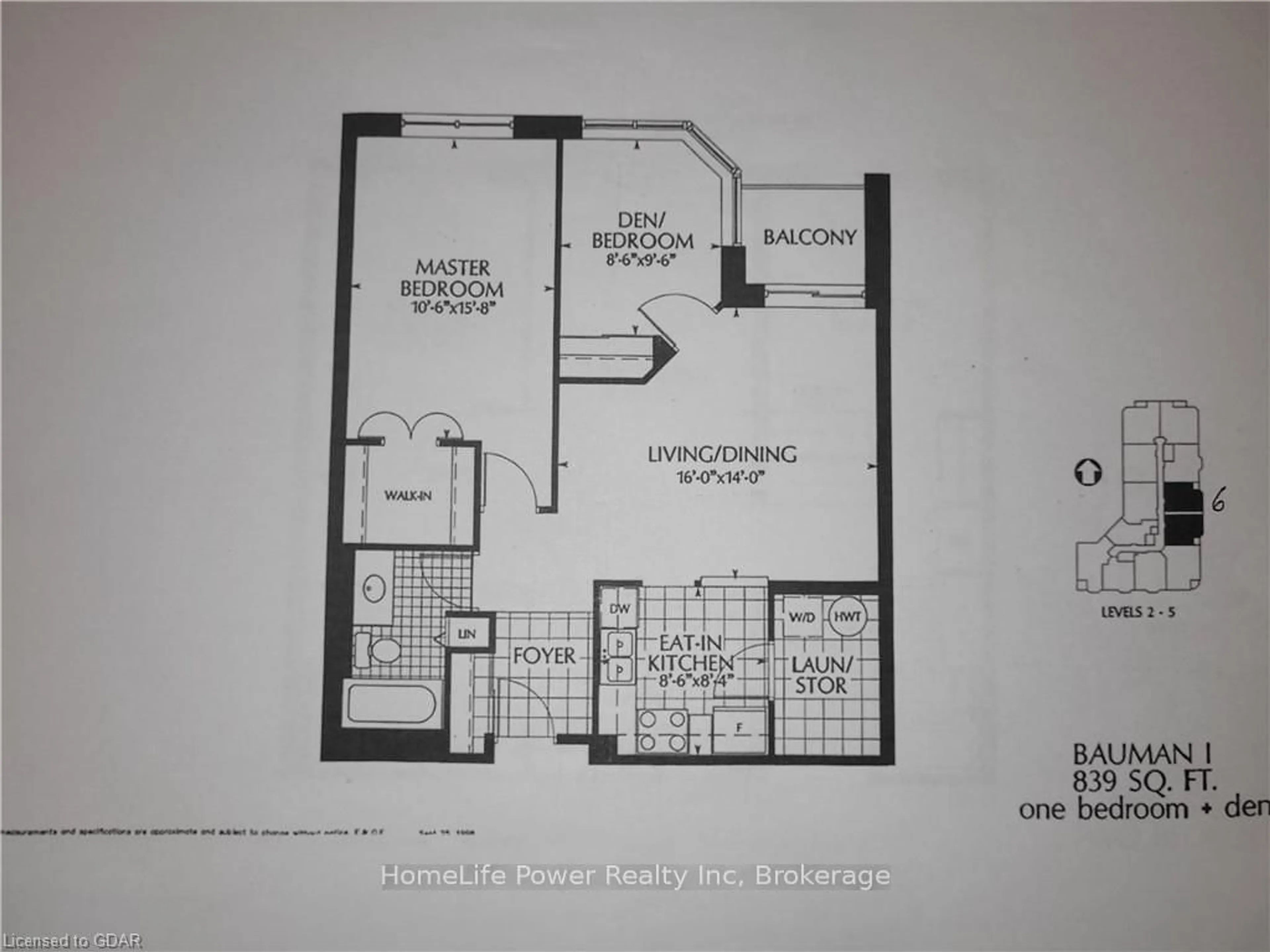 Floor plan for 20 ST GEORGE St #208, Kitchener Ontario N2G 2S7