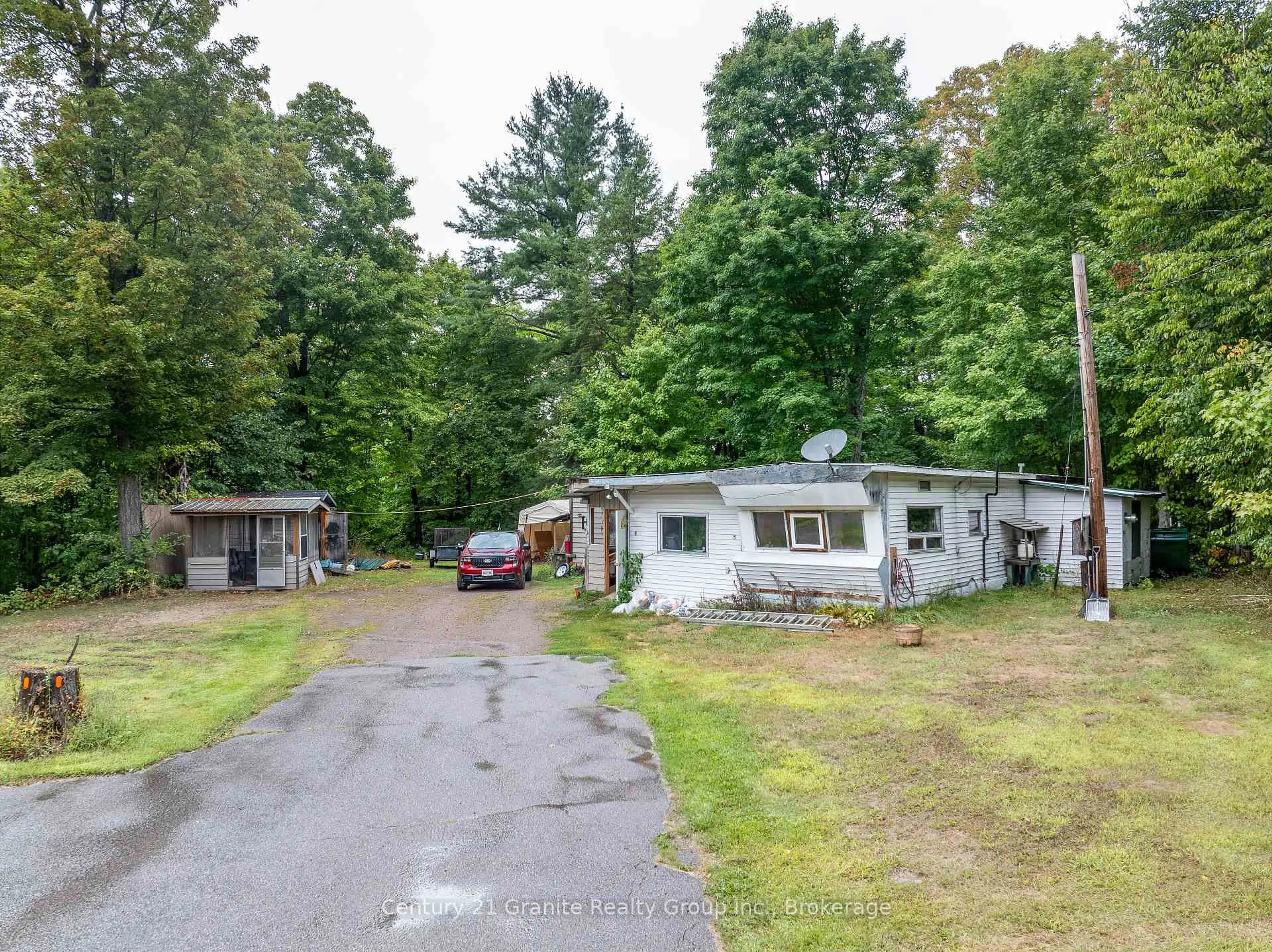 A pic from outside/outdoor area/front of a property/back of a property/a pic from drone, forest/trees view for 9564 Highway 118, Algonquin Highlands Ontario K0M 1S0