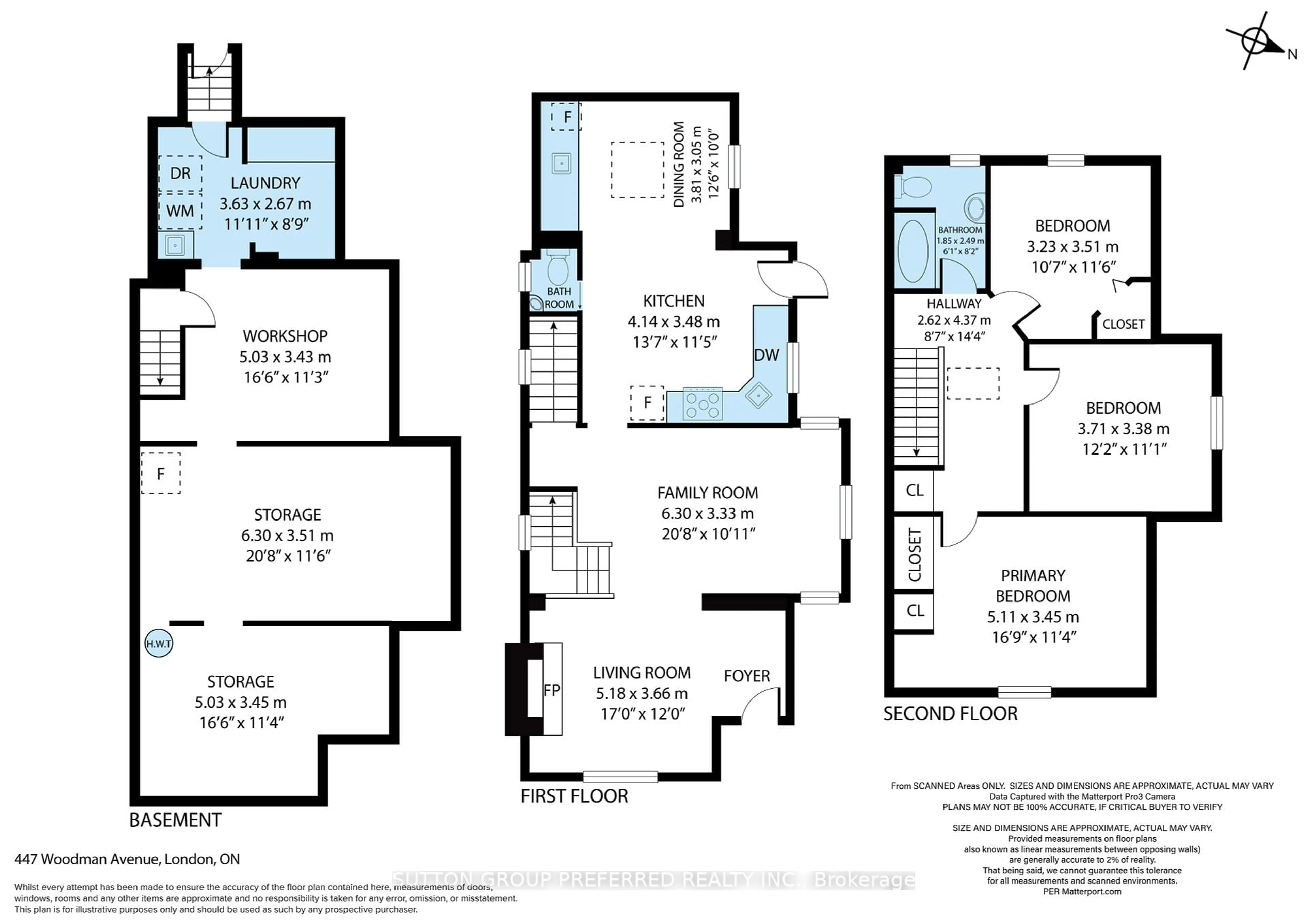 Floor plan for 447 Woodman Ave, London East Ontario N5W 4A1