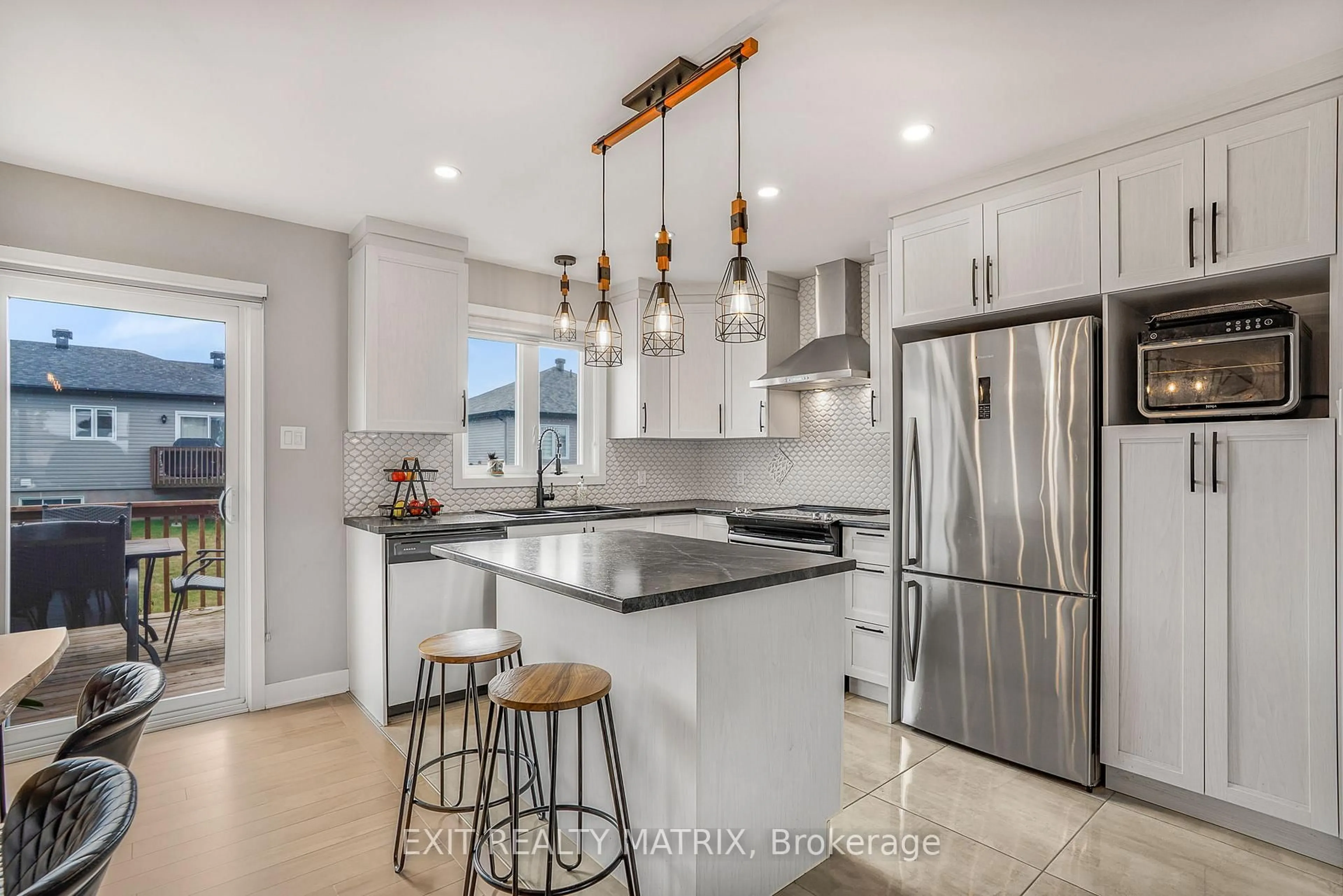 Open concept kitchen, ceramic/tile floor for 681 Roxane Cres, Hawkesbury Ontario K6A 3W9