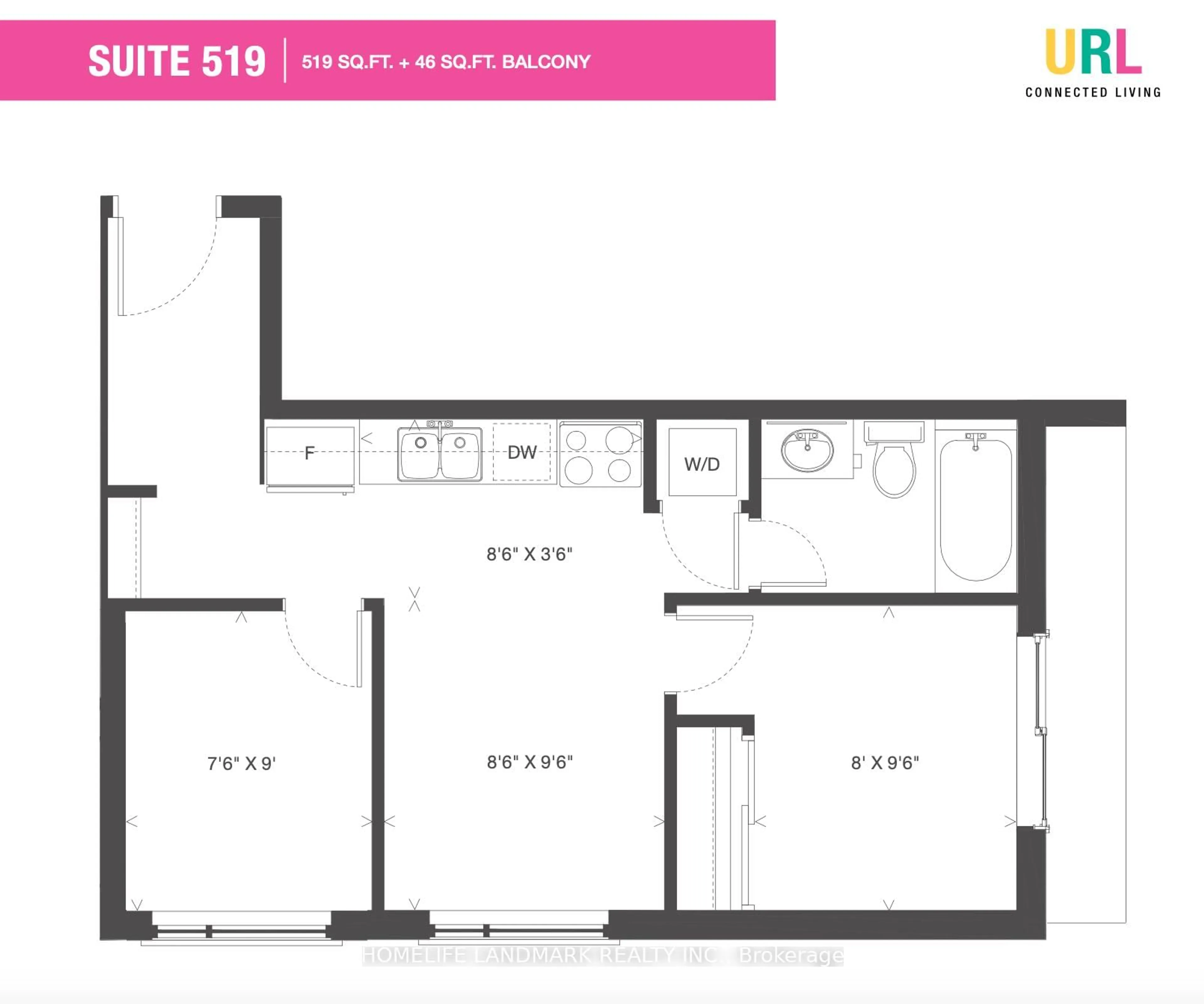 Floor plan for 275 Larch St #G401, Waterloo Ontario N2L 3R2