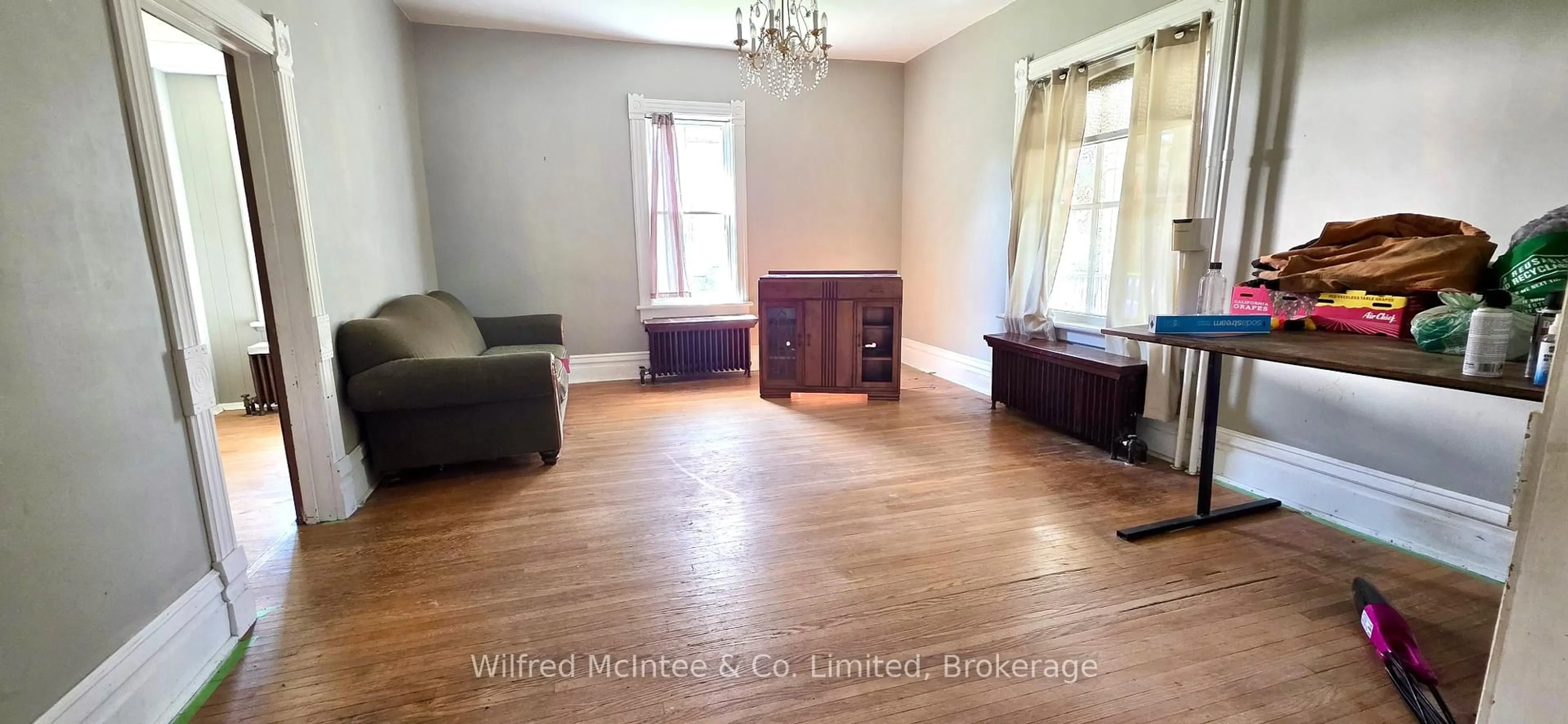 Living room with furniture, wood/laminate floor for 195 Minnie St, North Huron Ontario N0G 2W0