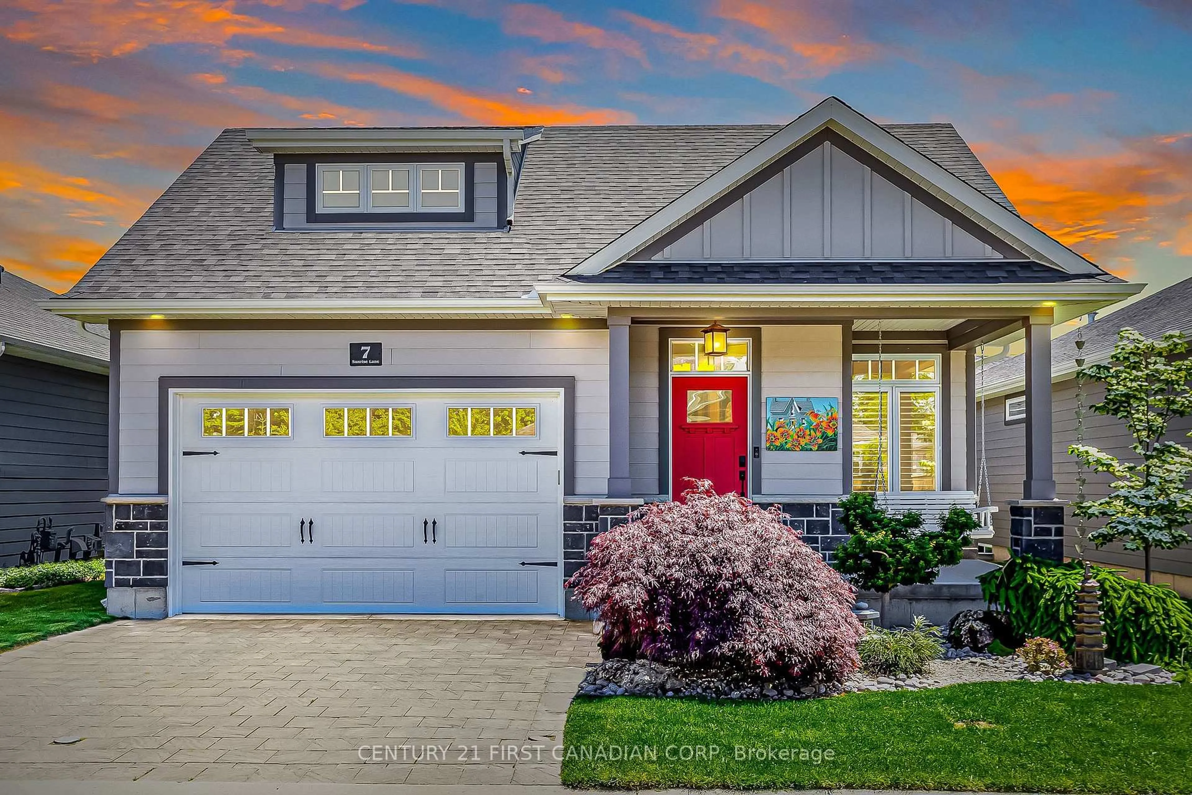 Home with vinyl exterior material, street for 7 Sunrise Lane, Lambton Shores Ontario N0M 1T0