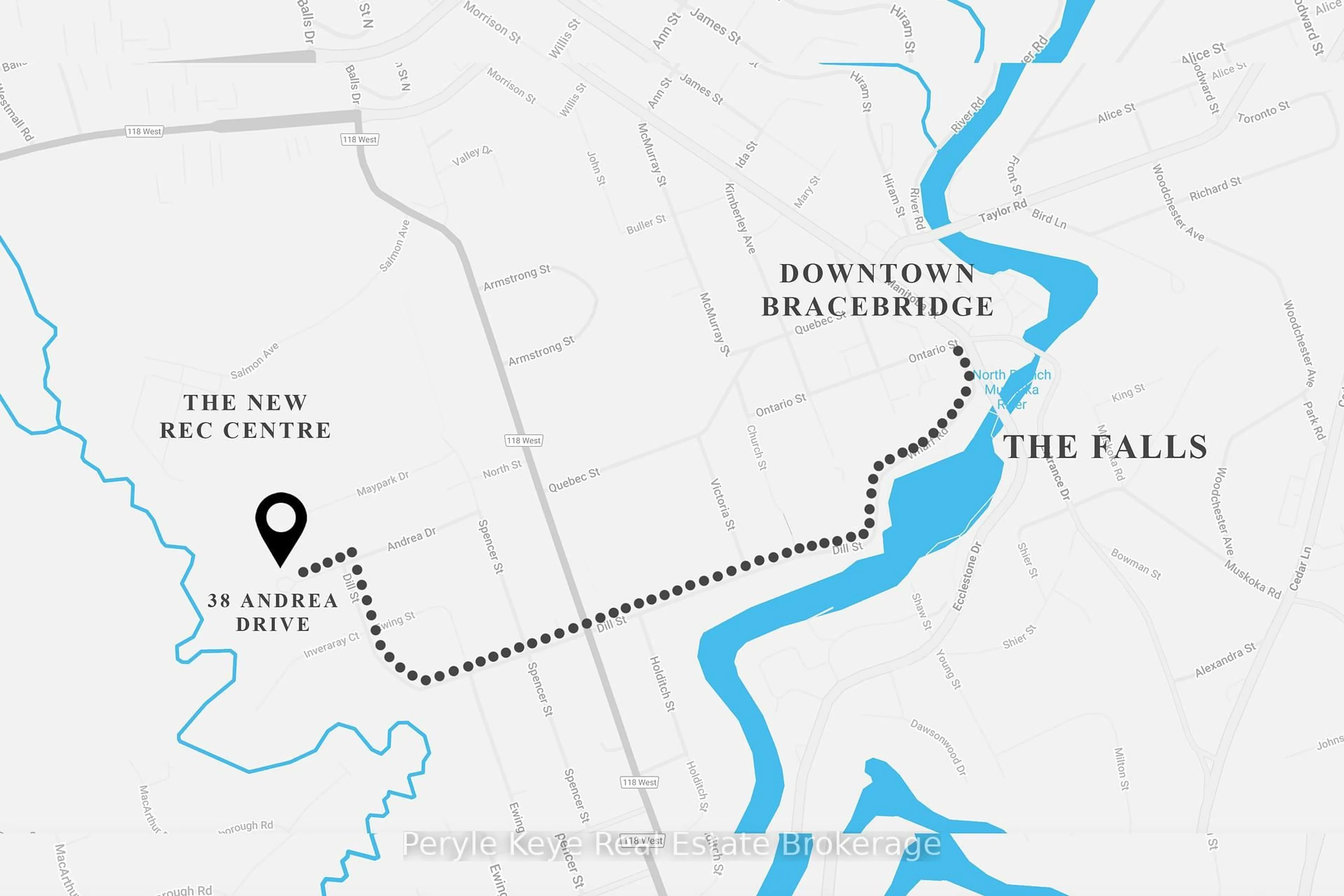 Picture of a map for 38 Andrea Dr, Bracebridge Ontario P1L 1C5