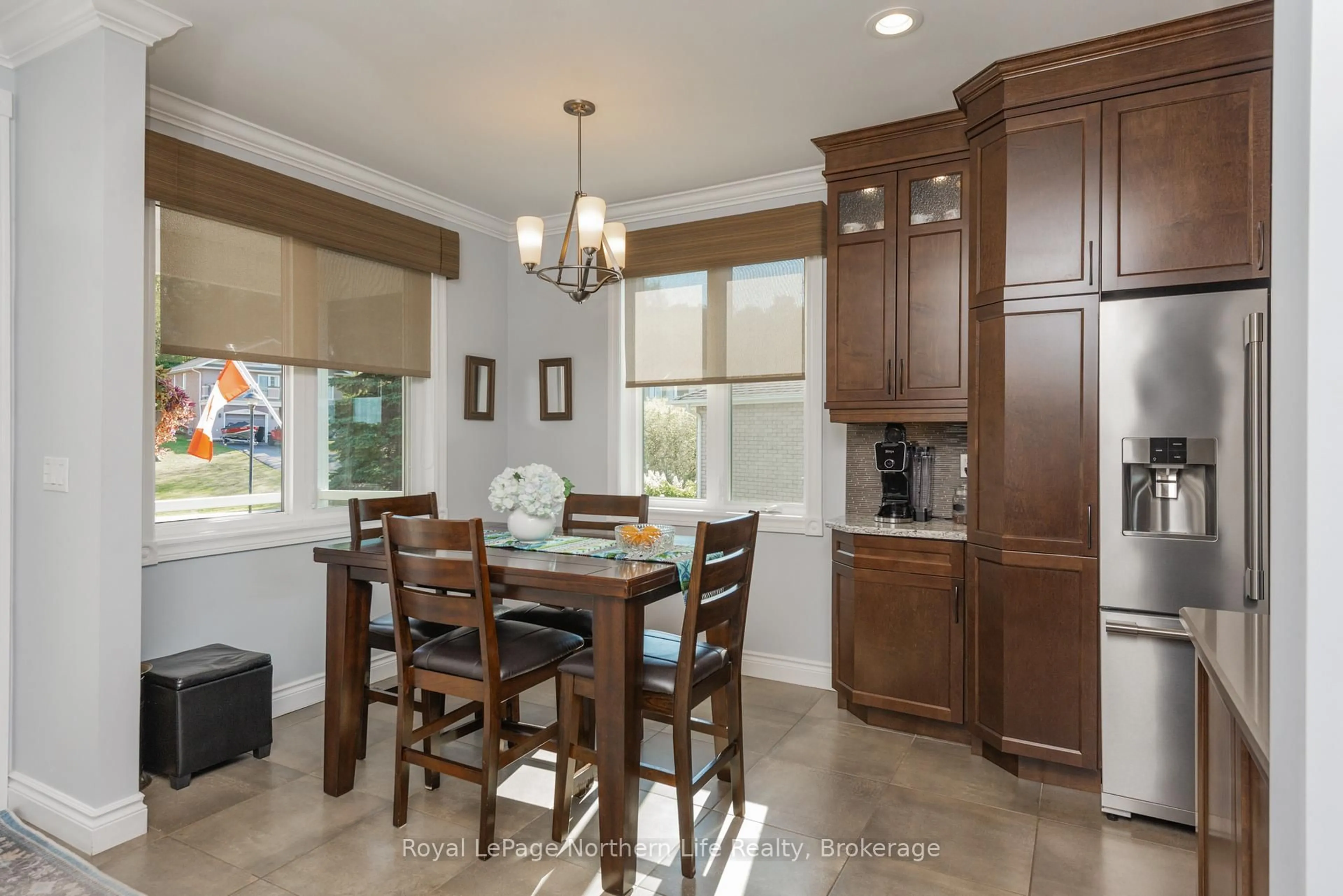 Open concept kitchen, ceramic/tile floor for 119 Osprey Cres, Callander Ontario P0H 1H0
