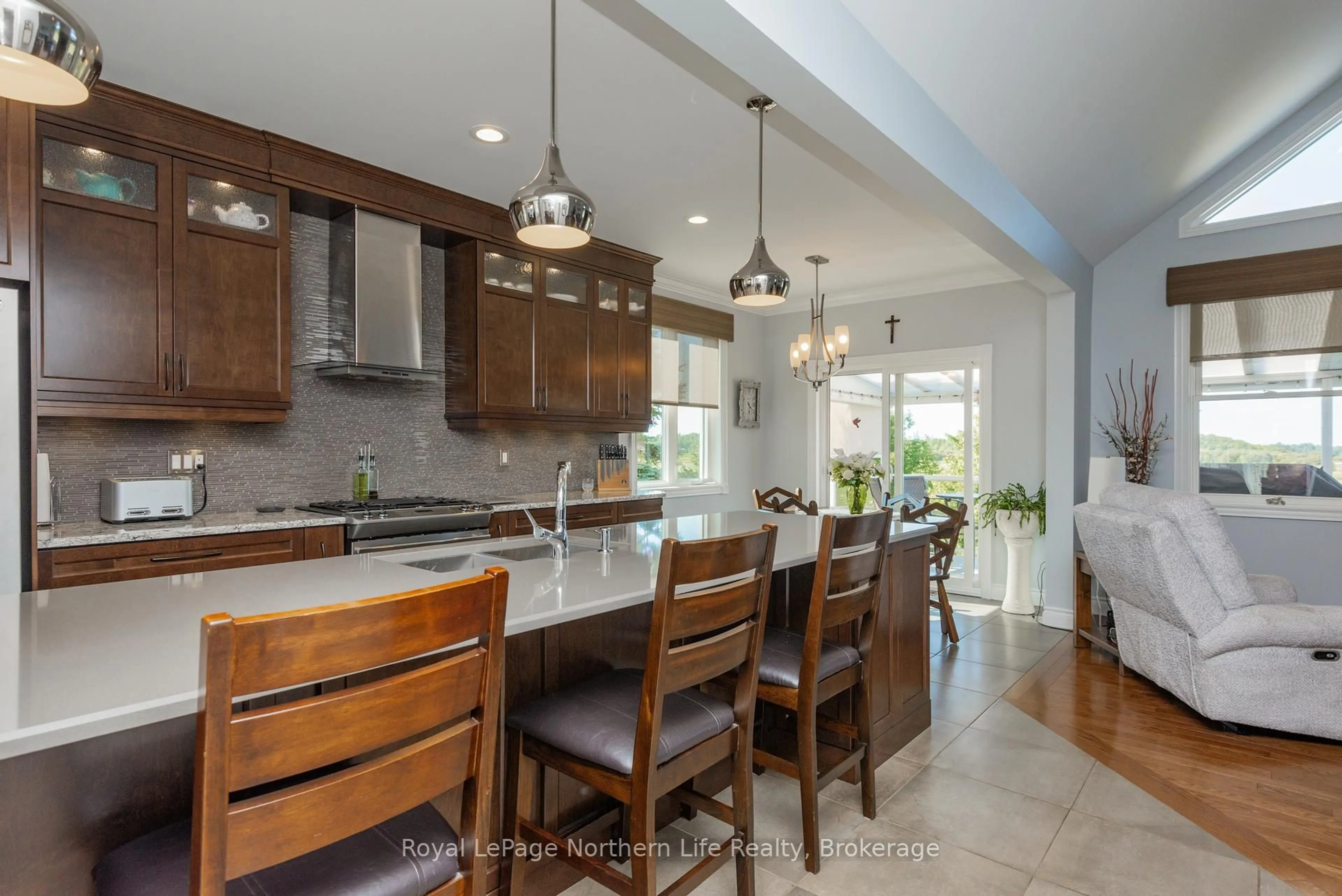 Open concept kitchen, ceramic/tile floor for 119 Osprey Cres, Callander Ontario P0H 1H0