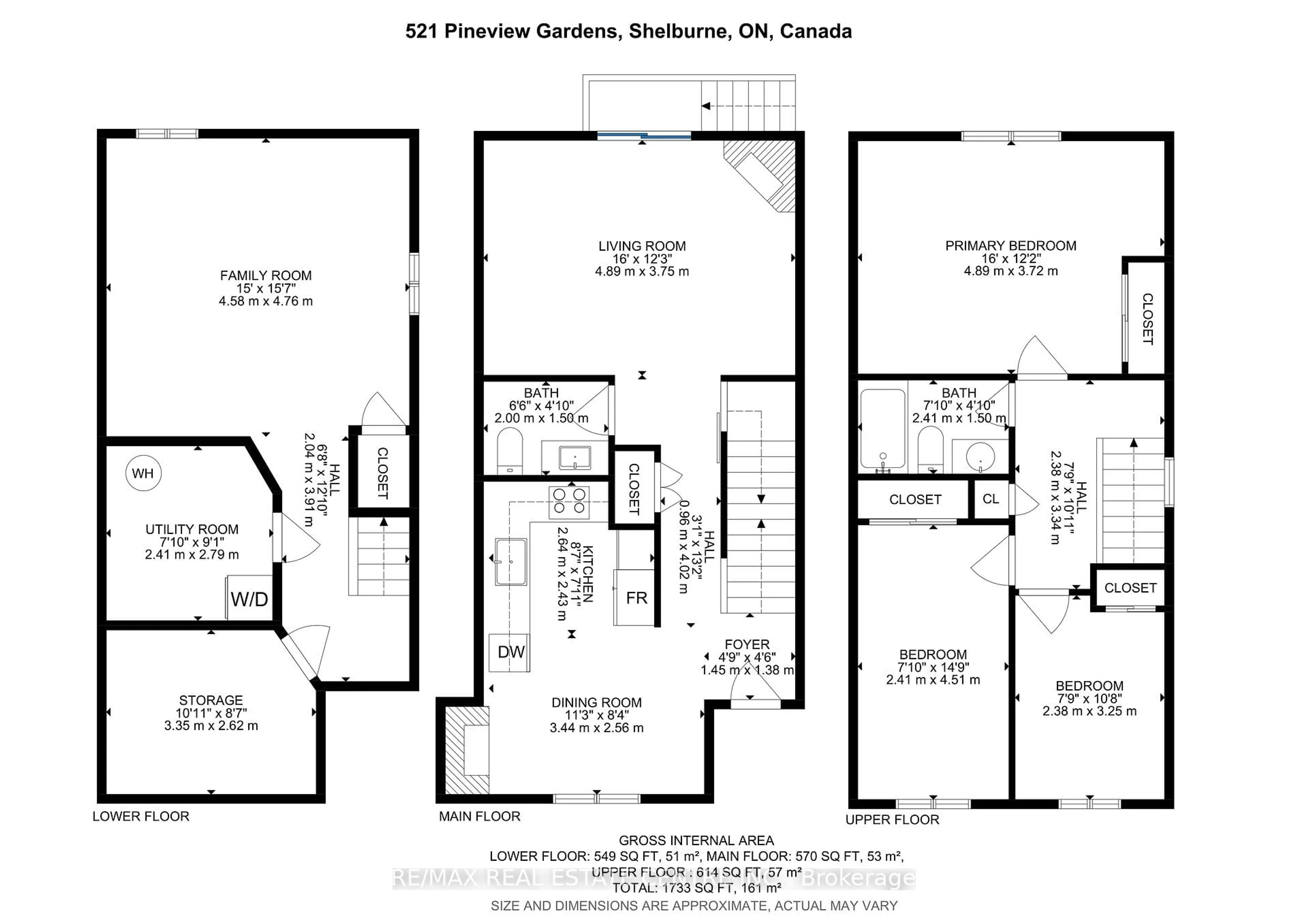 Floor plan for 521 Pineview Gdns, Shelburne Ontario L9V 2Z9