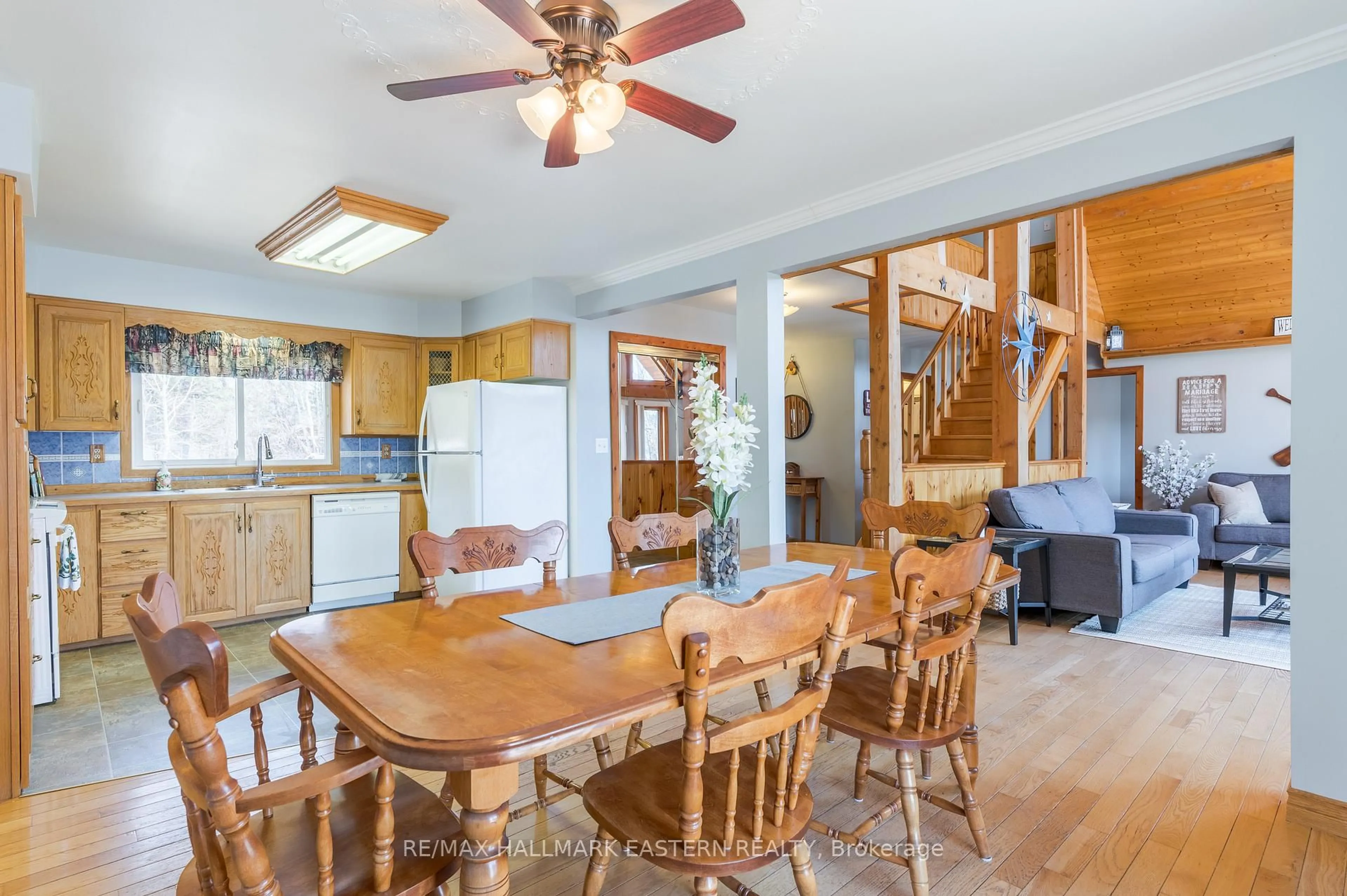 Open concept kitchen, wood/laminate floor for 152A Paradise Landing Rd, Maynooth Ontario K0L 2S0