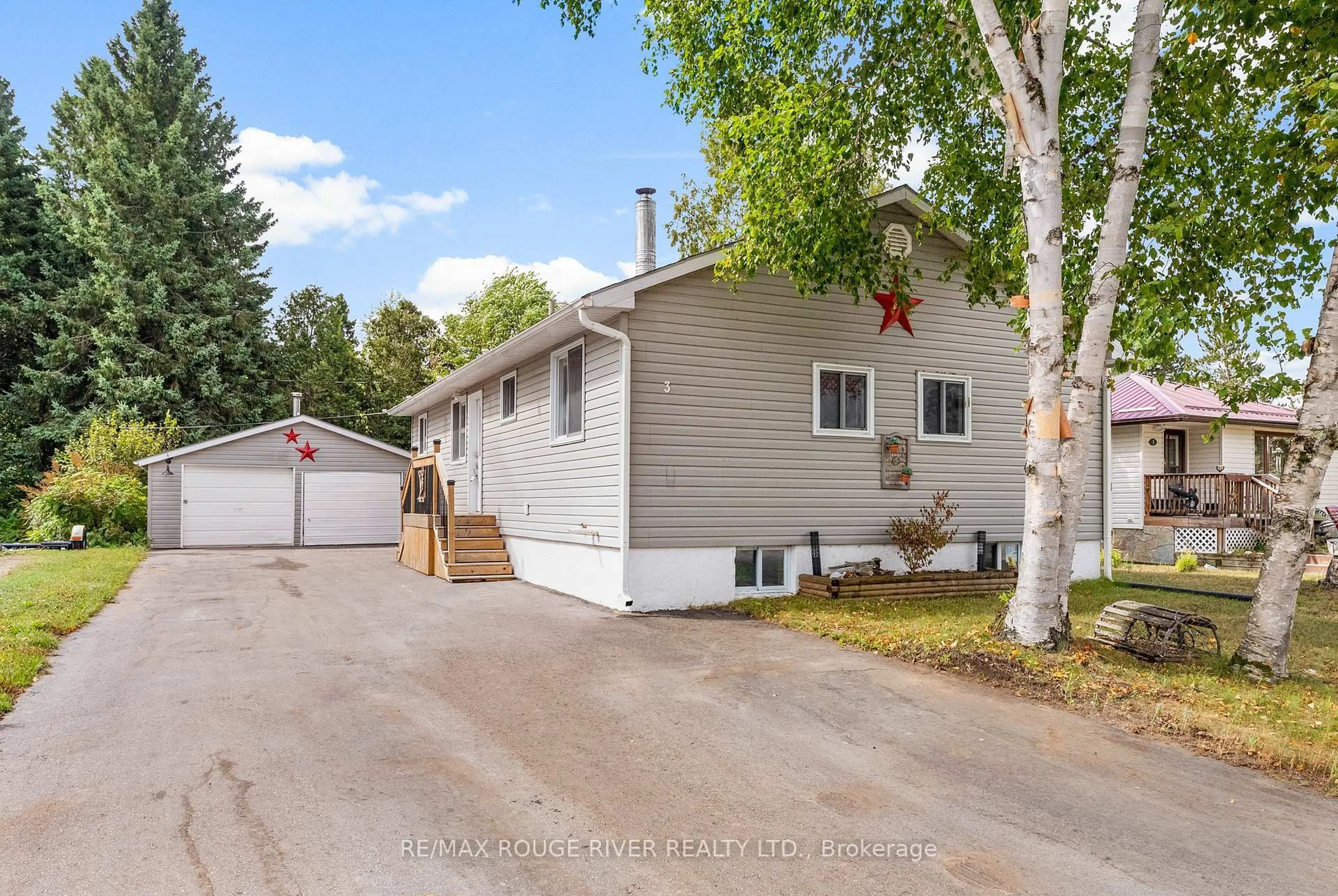 Home with vinyl exterior material, street for 3 Short St, Highlands East Ontario K0L 1M0