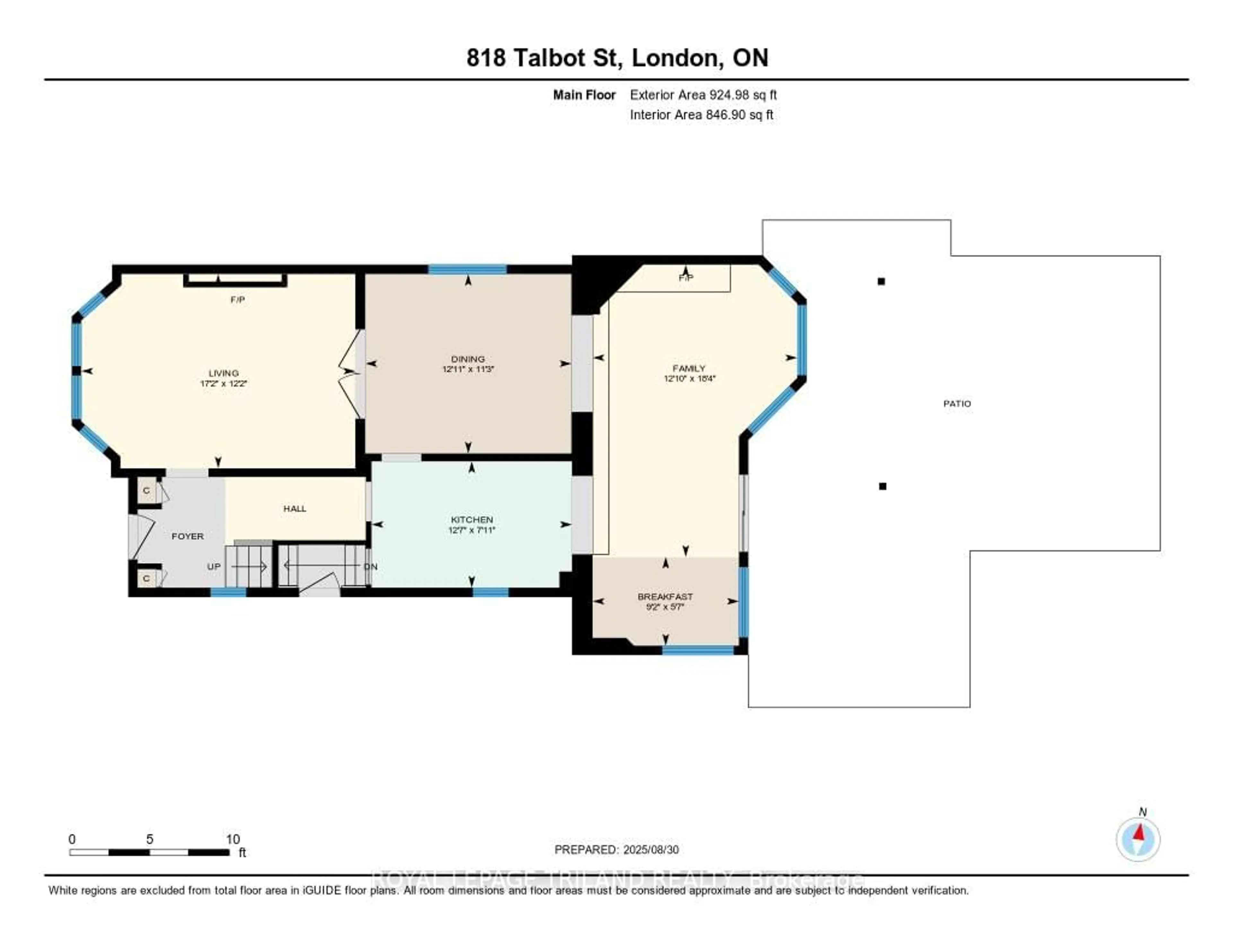 Floor plan for 818 Talbot St, London East Ontario N6A 2V8