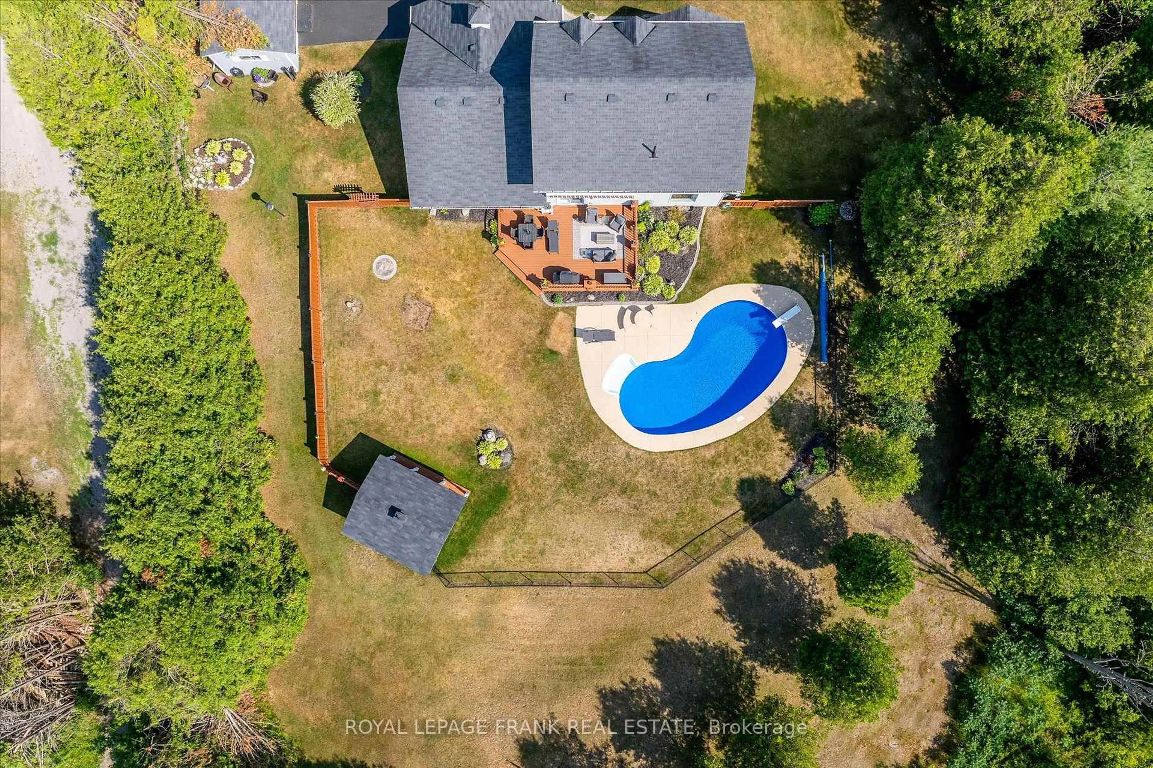 A pic from outside/outdoor area/front of a property/back of a property/a pic from drone, water/lake/river/ocean view for 229 Lonsberry Lane, Douro-Dummer Ontario K0L 3A0
