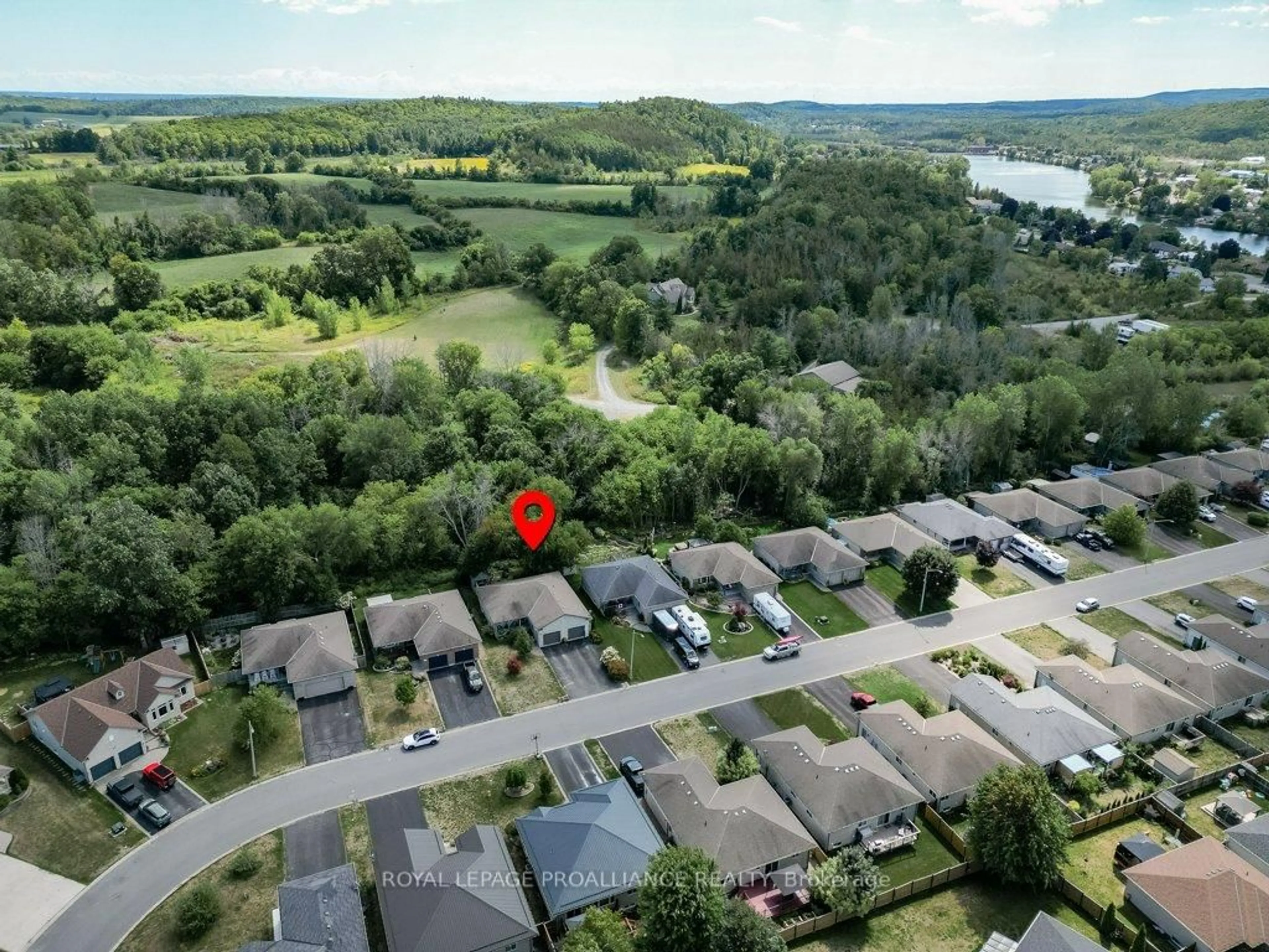 A pic from outside/outdoor area/front of a property/back of a property/a pic from drone, water/lake/river/ocean view for 38 Cedar Creek Way, Hastings Ontario K0K 2C0