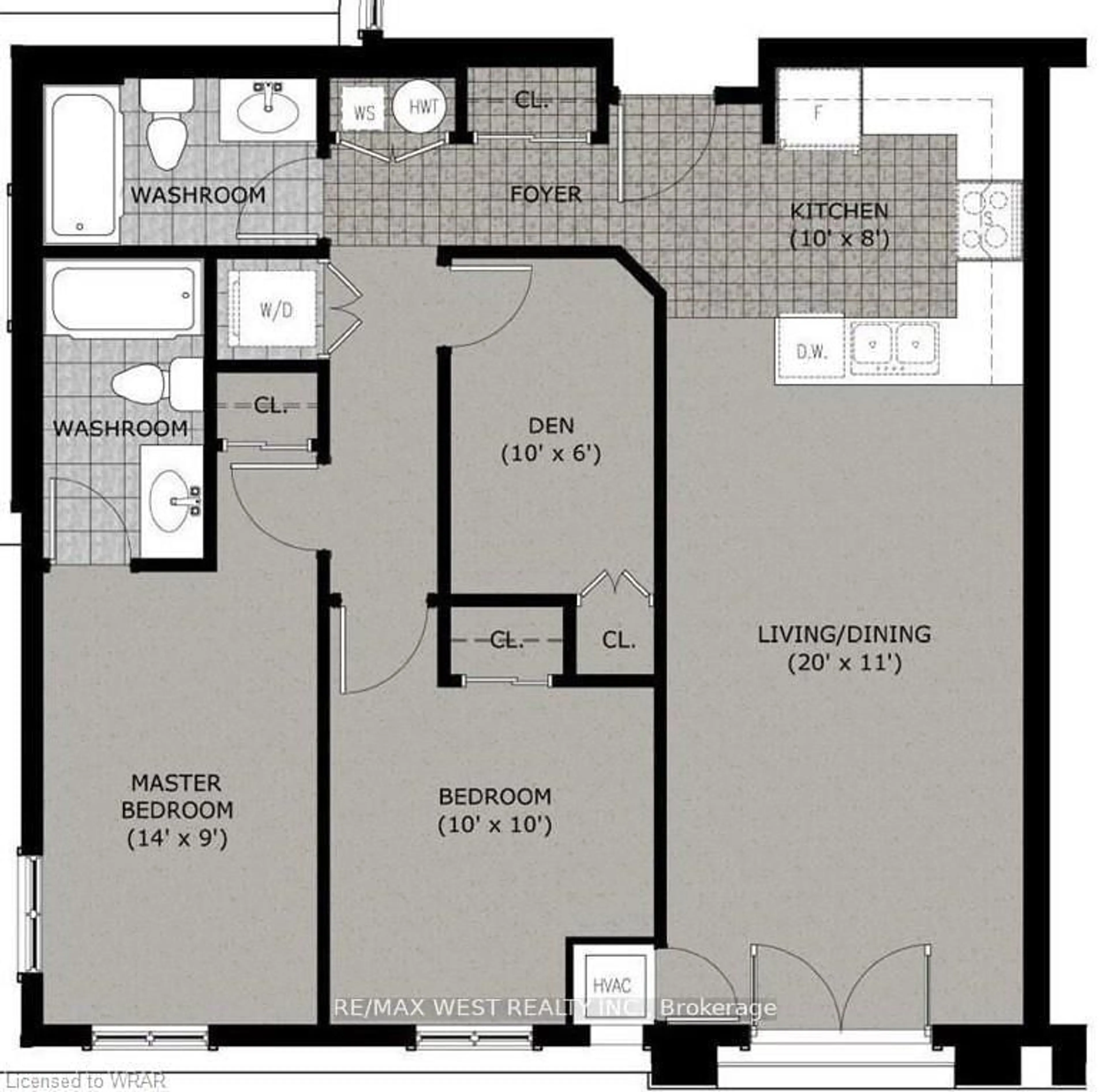 Floor plan for 64 Frederick Dr #401, Guelph Ontario N1L 0E9