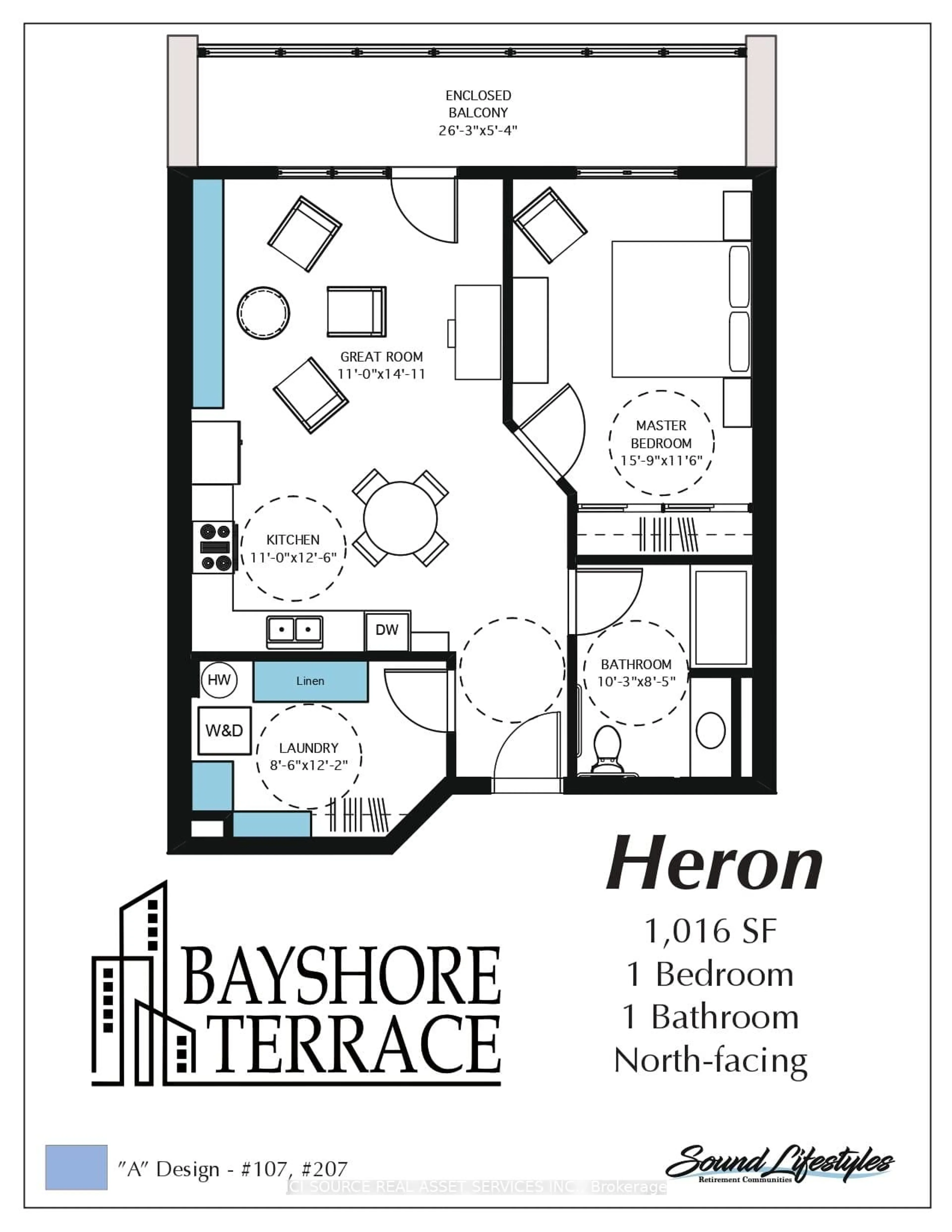 Floor plan for 297 18th St #107, Owen Sound Ontario N4K 2M4