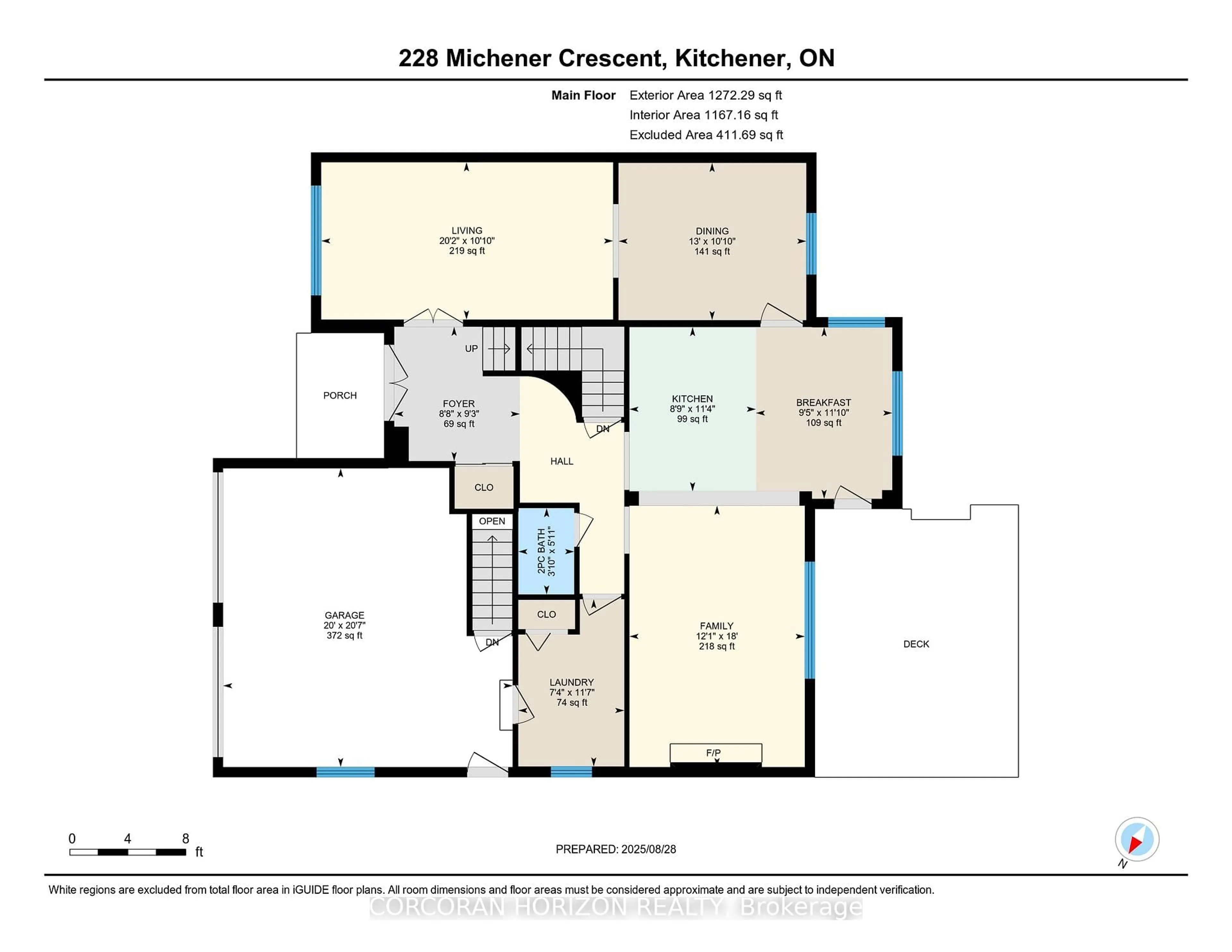 Floor plan for 228 Michener Cres, Kitchener Ontario N2A 3V7