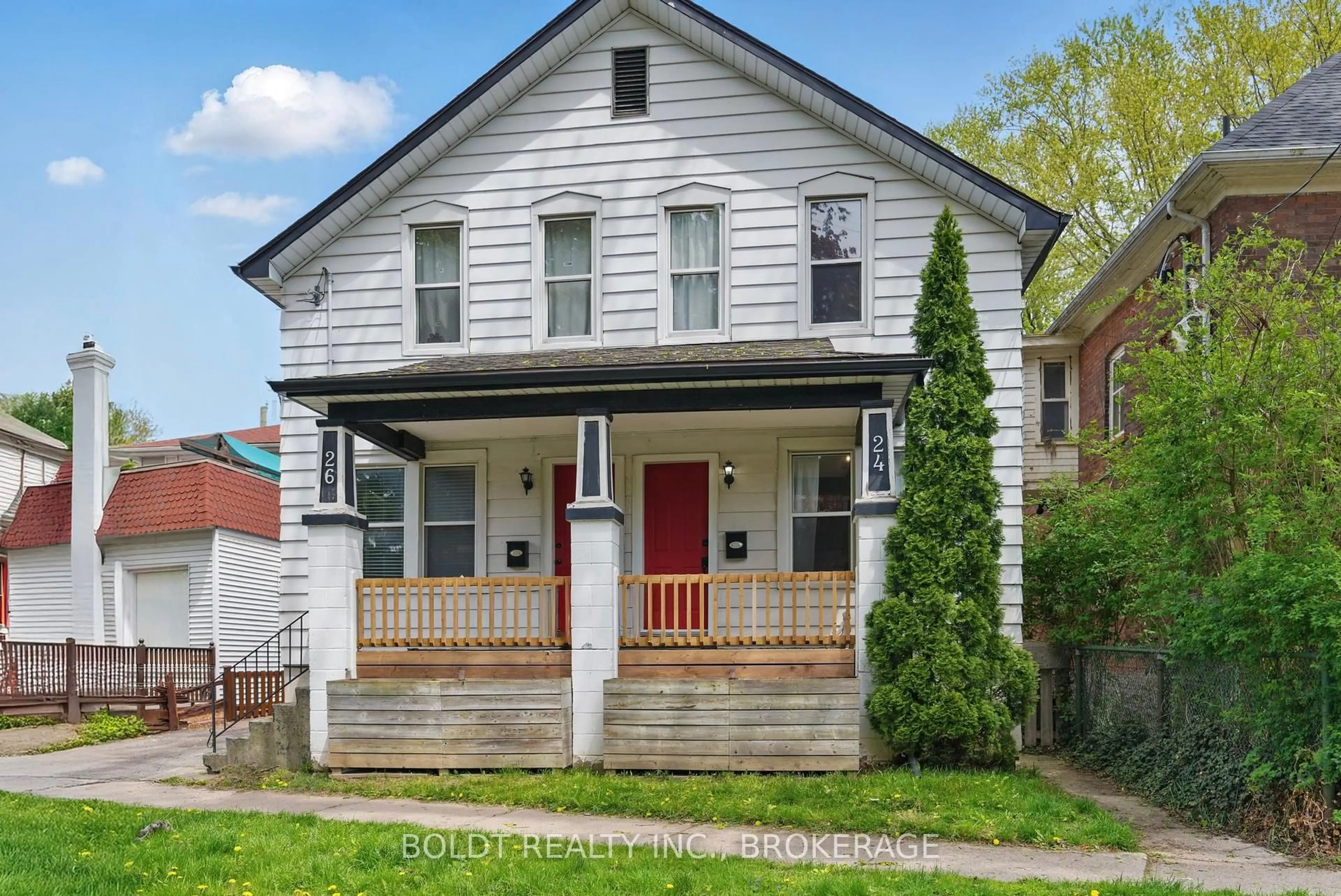 Home with brick exterior material, street for 24-26 York St, St. Catharines Ontario L2R 6B9